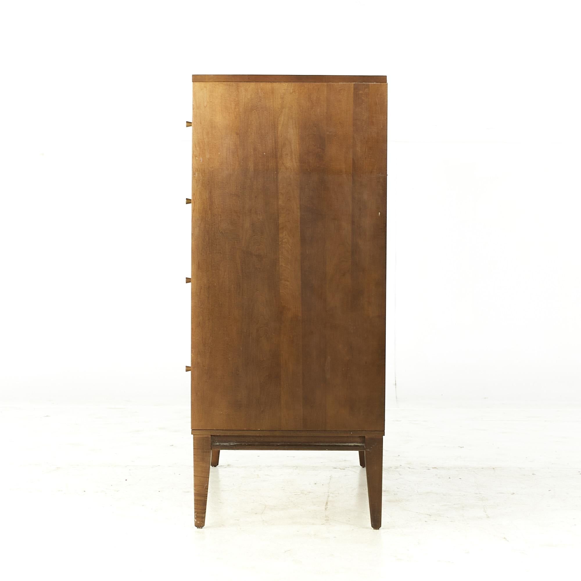 Paul McCobb Planner Group Midcentury 4 Drawer Dresser with Sliding Door Cabinet For Sale 1