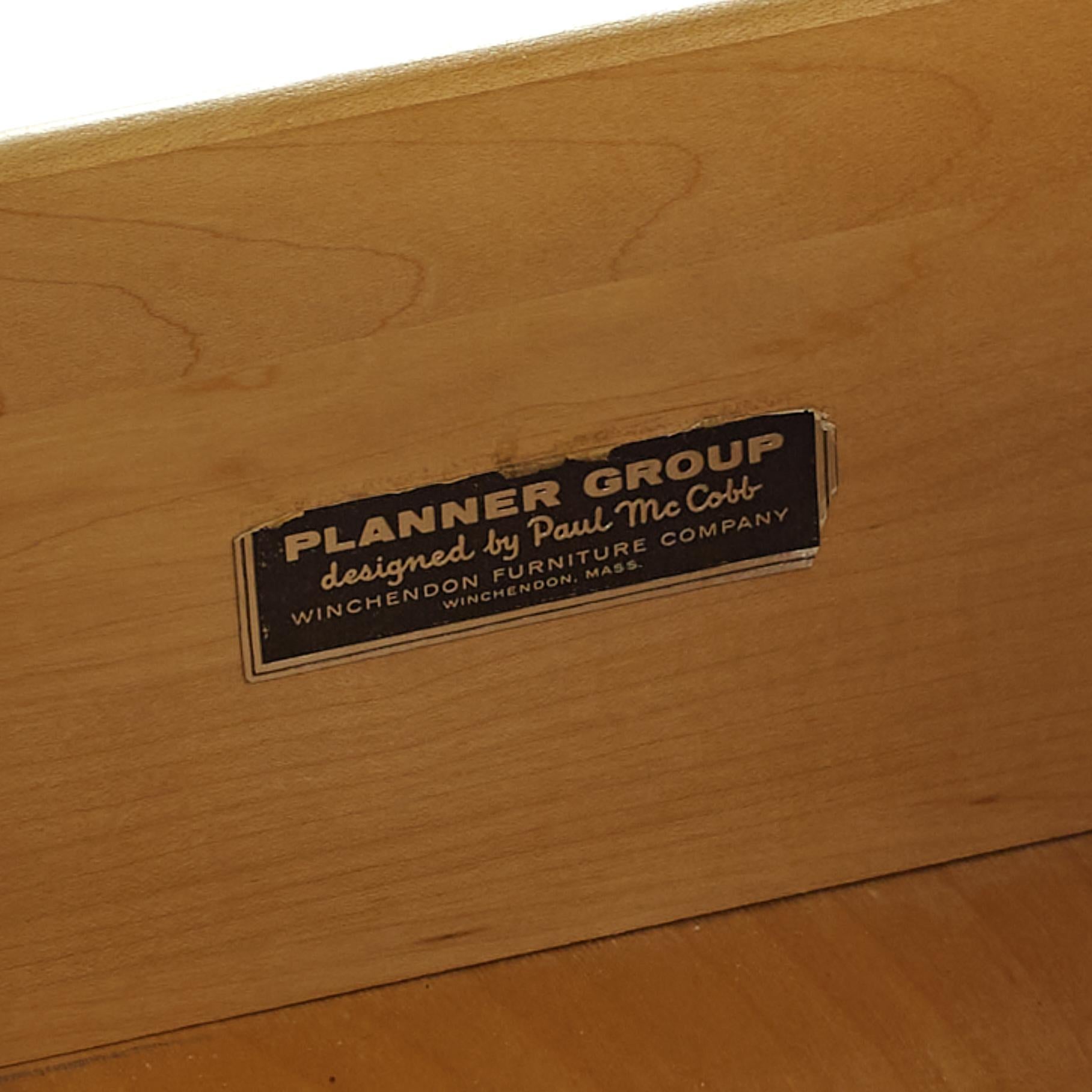 Paul McCobb Planner Group Midcentury 4 Drawer Dresser with Sliding Door Cabinet For Sale 4