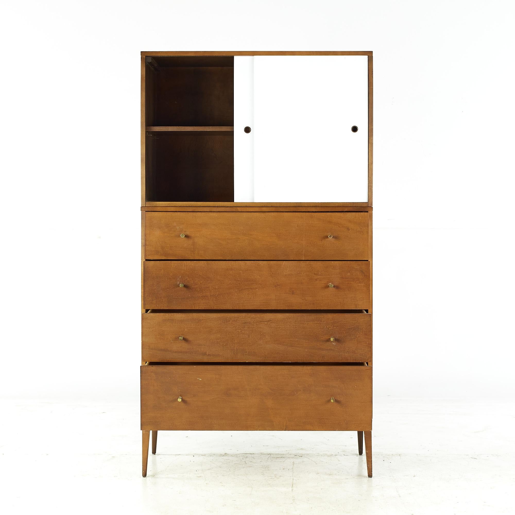 Américain Paul McCobb Planner Group Dresser Mid Century 4 tiroirs avec armoire à portes coulissantes en vente