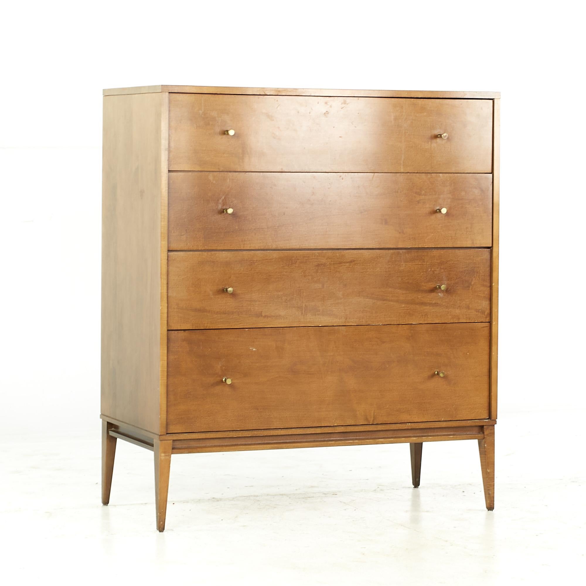 Fin du 20e siècle Paul McCobb Planner Group Dresser Mid Century 4 tiroirs avec armoire à portes coulissantes en vente