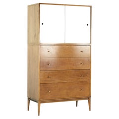 Paul McCobb Planner Group Midcentury 4 Drawer Dresser with Sliding Door Cabinet