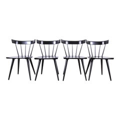 Paul McCobb Planner Group Mid-Century Black Spindle Back Dining Chairs, Set of 4