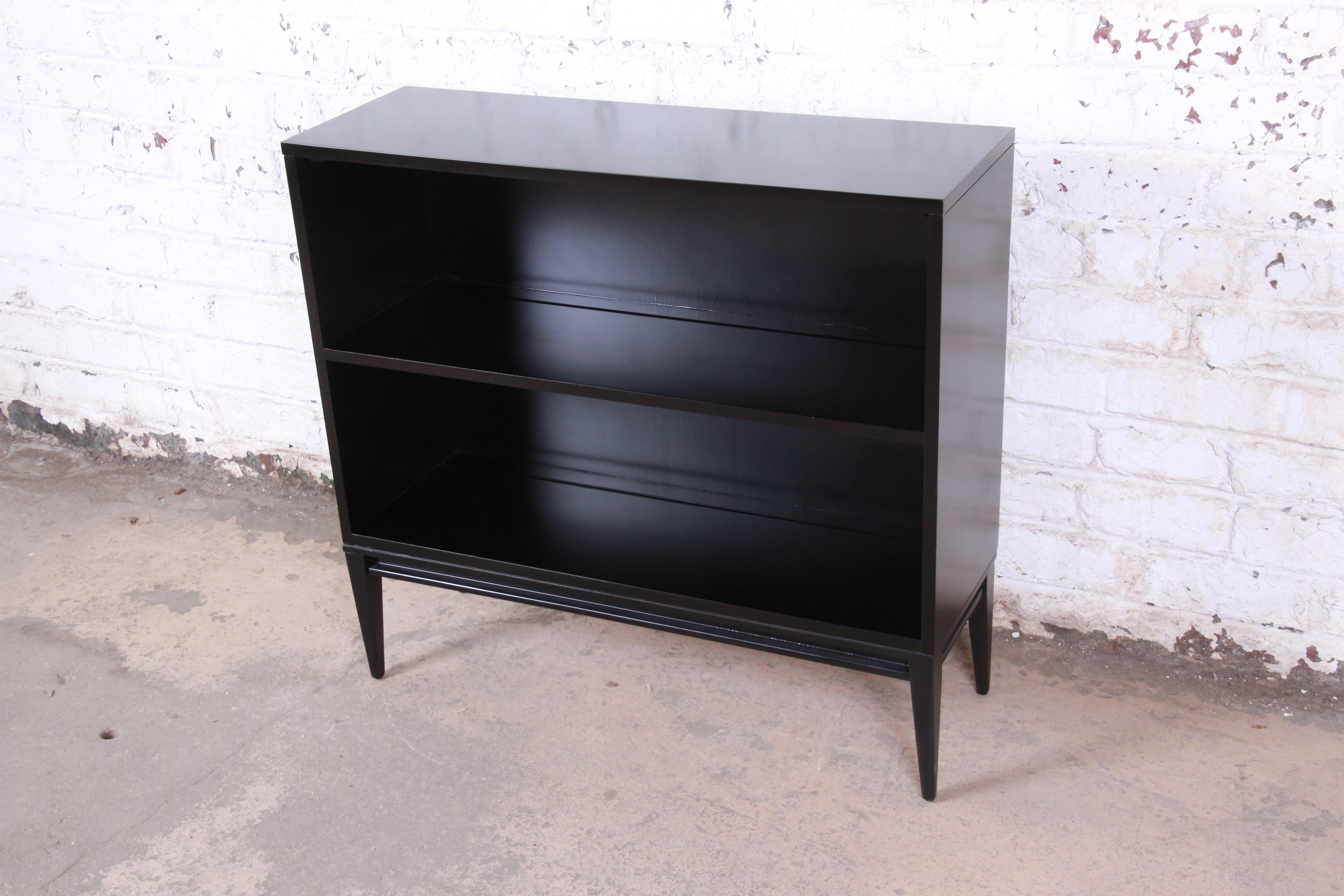 black mid century bookcase