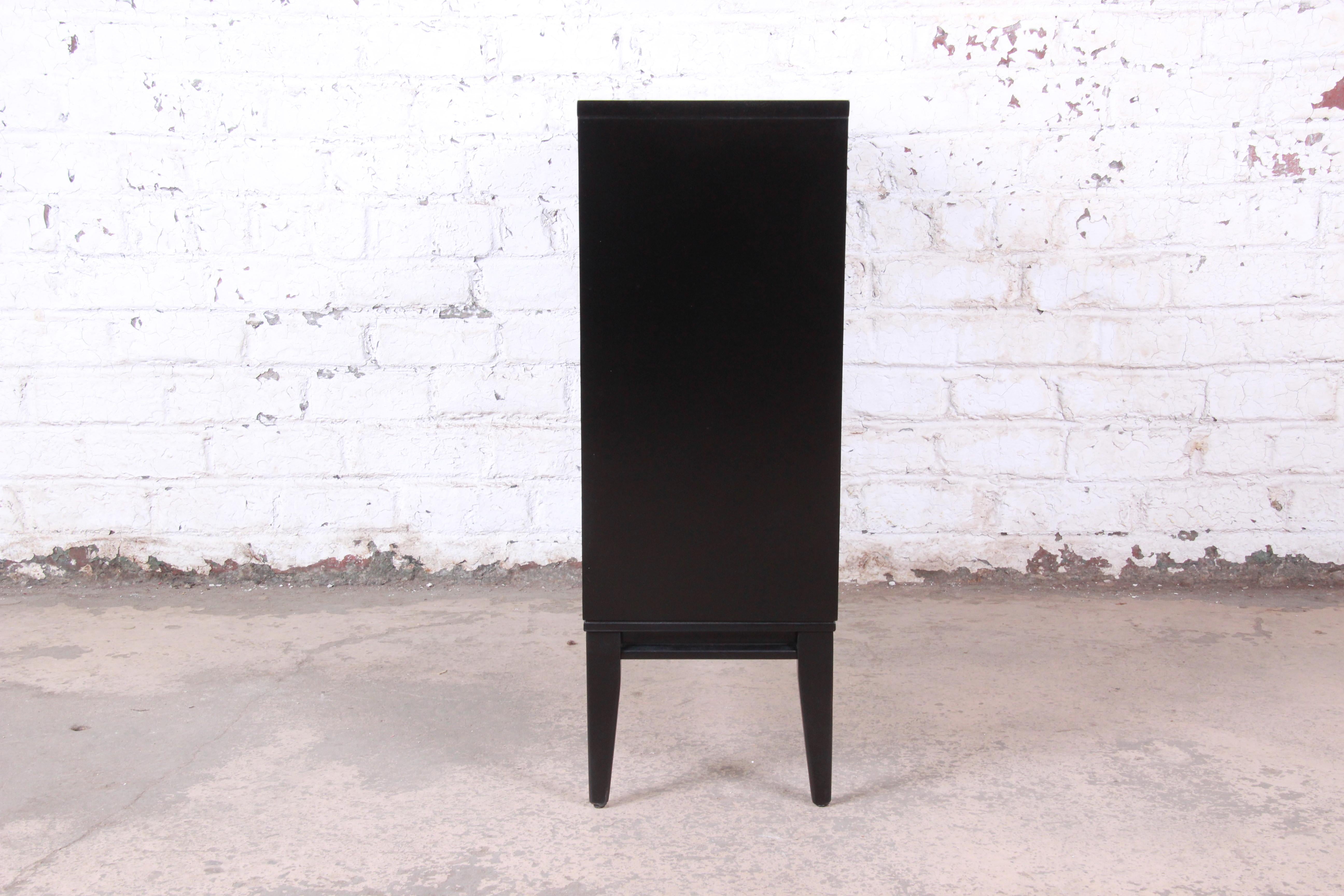 Paul McCobb Planner Group Mid-Century Modern Black Lacquered Bookcase, Restored 2
