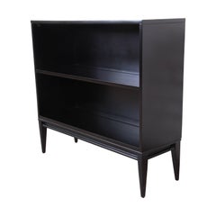 Paul McCobb Planner Group Mid-Century Modern Black Lacquered Bookcase, Restored