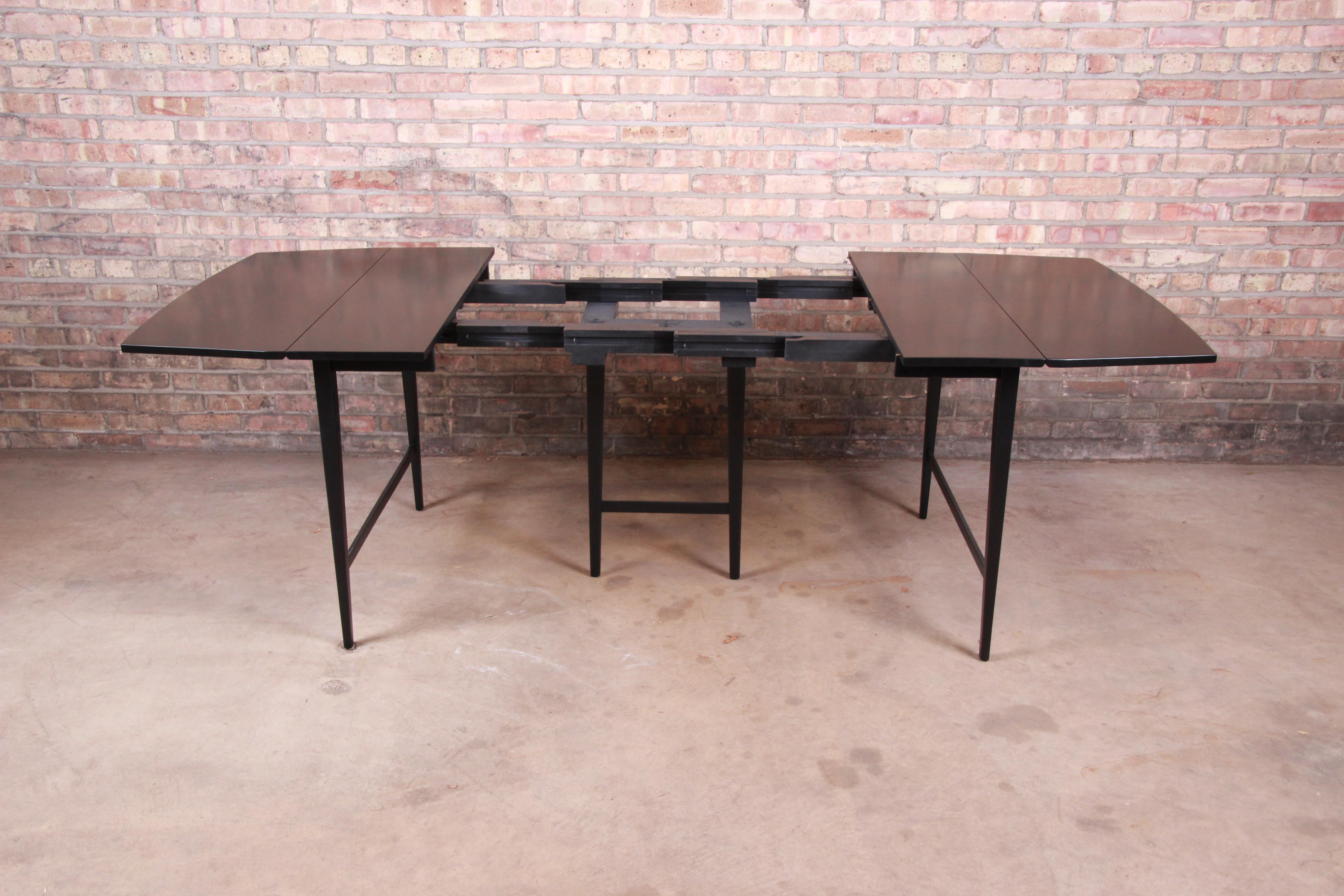 Maple Paul McCobb Planner Group Mid-Century Modern Black Lacquered Dining Table, 1950s For Sale