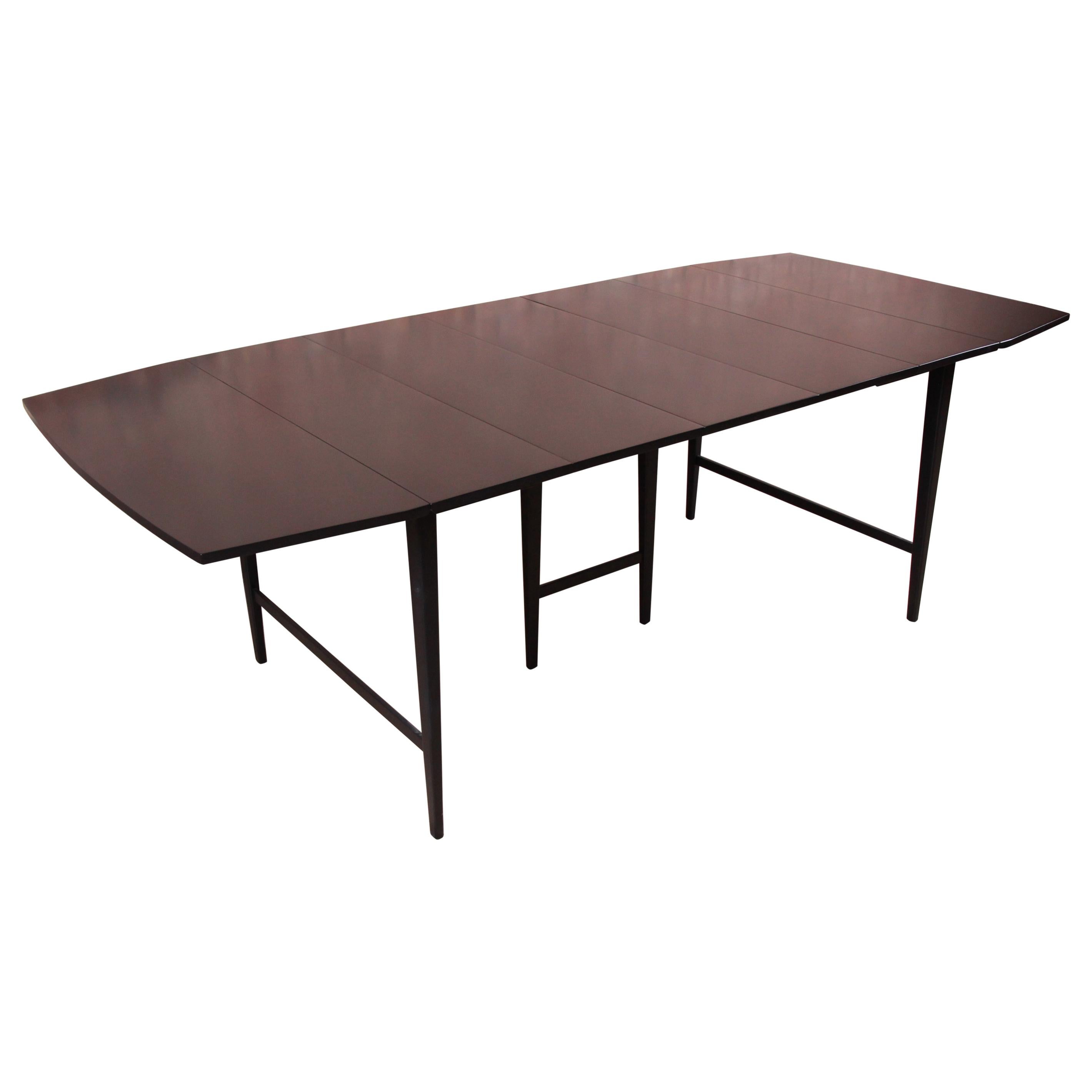 Paul McCobb Planner Group Mid-Century Modern Black Lacquered Dining Table, 1950s