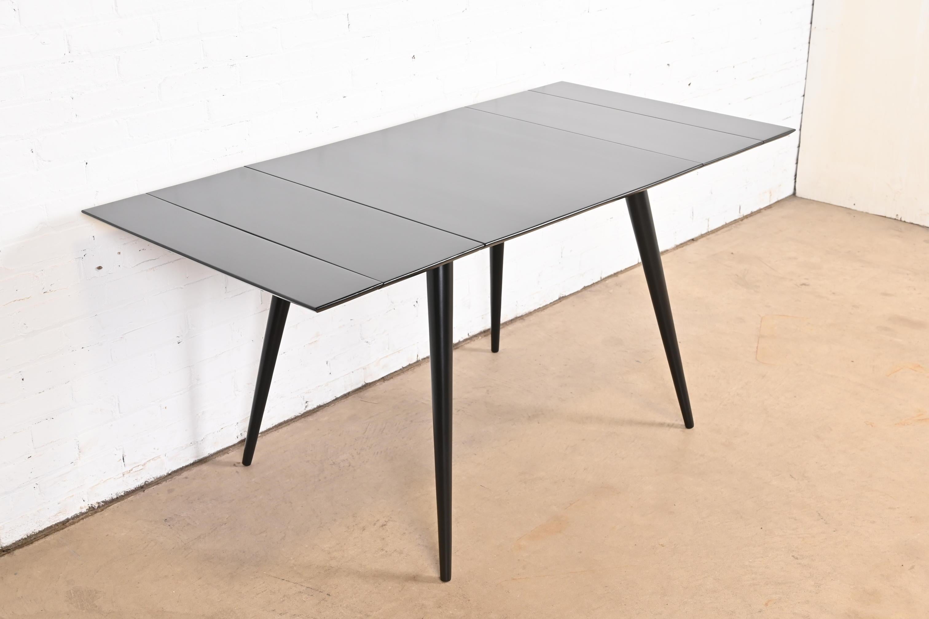 American Paul McCobb Planner Group Mid-Century Modern Black Lacquered Dining Table For Sale