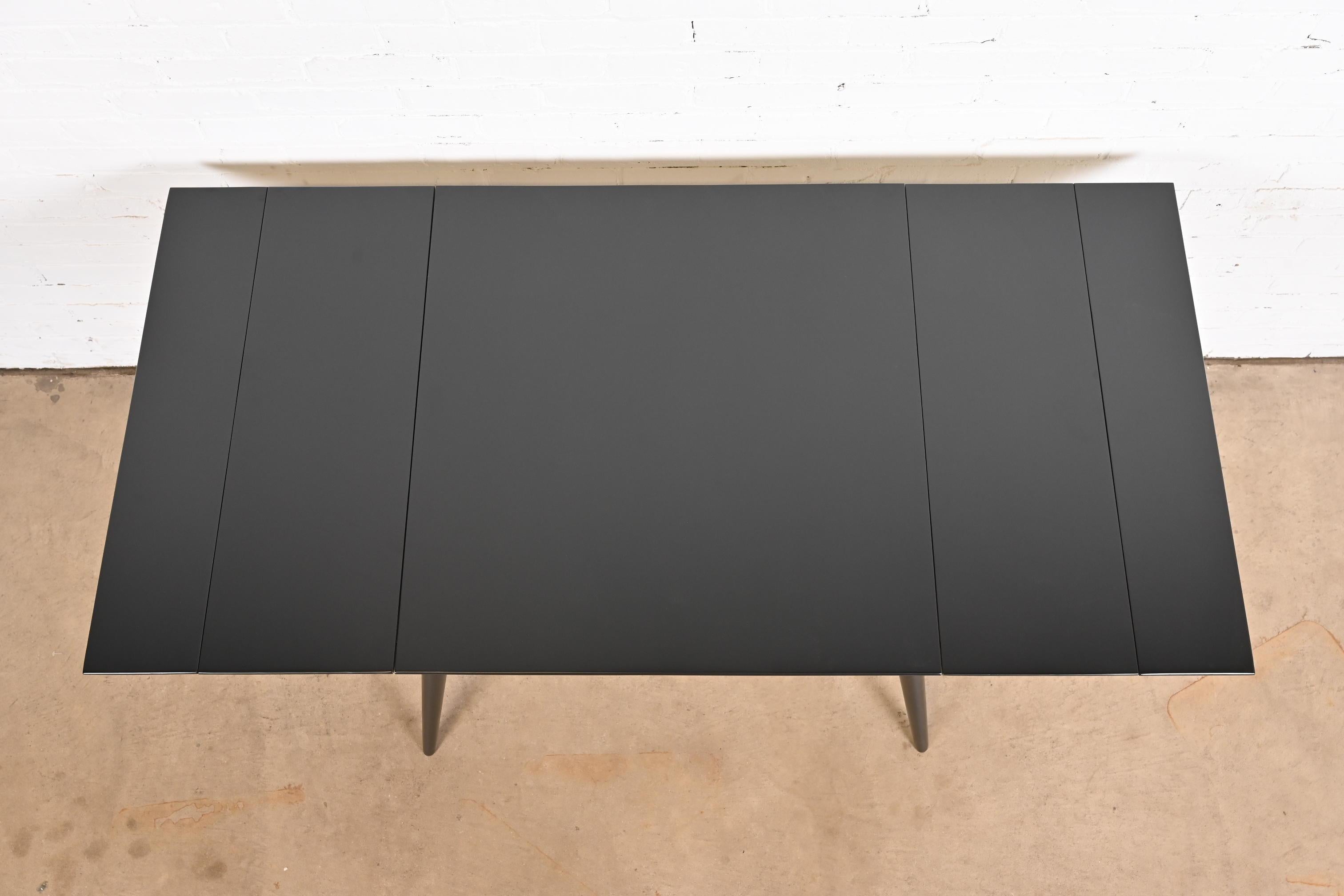 Mid-20th Century Paul McCobb Planner Group Mid-Century Modern Black Lacquered Dining Table For Sale