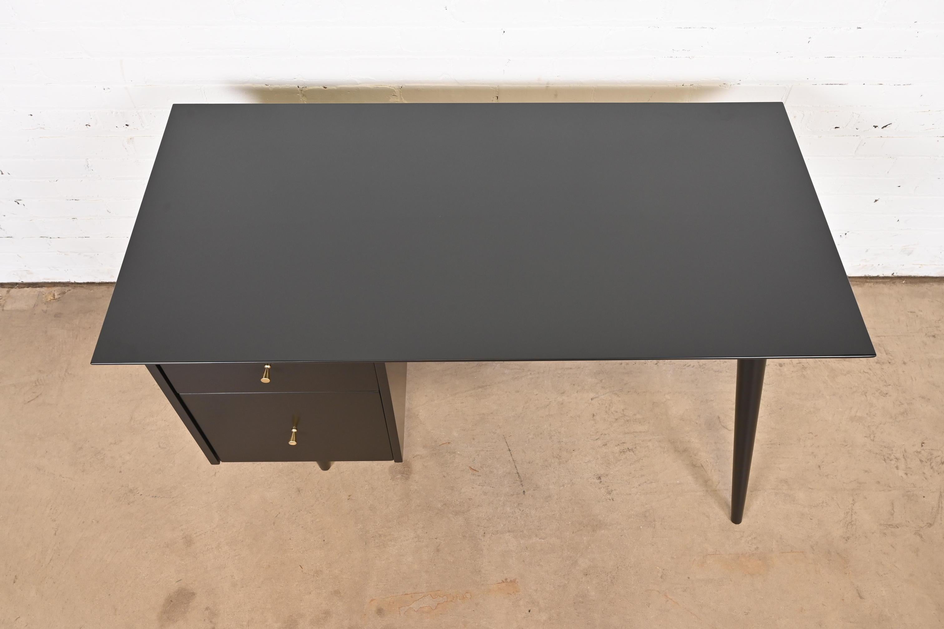 Paul McCobb Planner Group Mid-Century Modern Black Lacquered Writing Desk 6