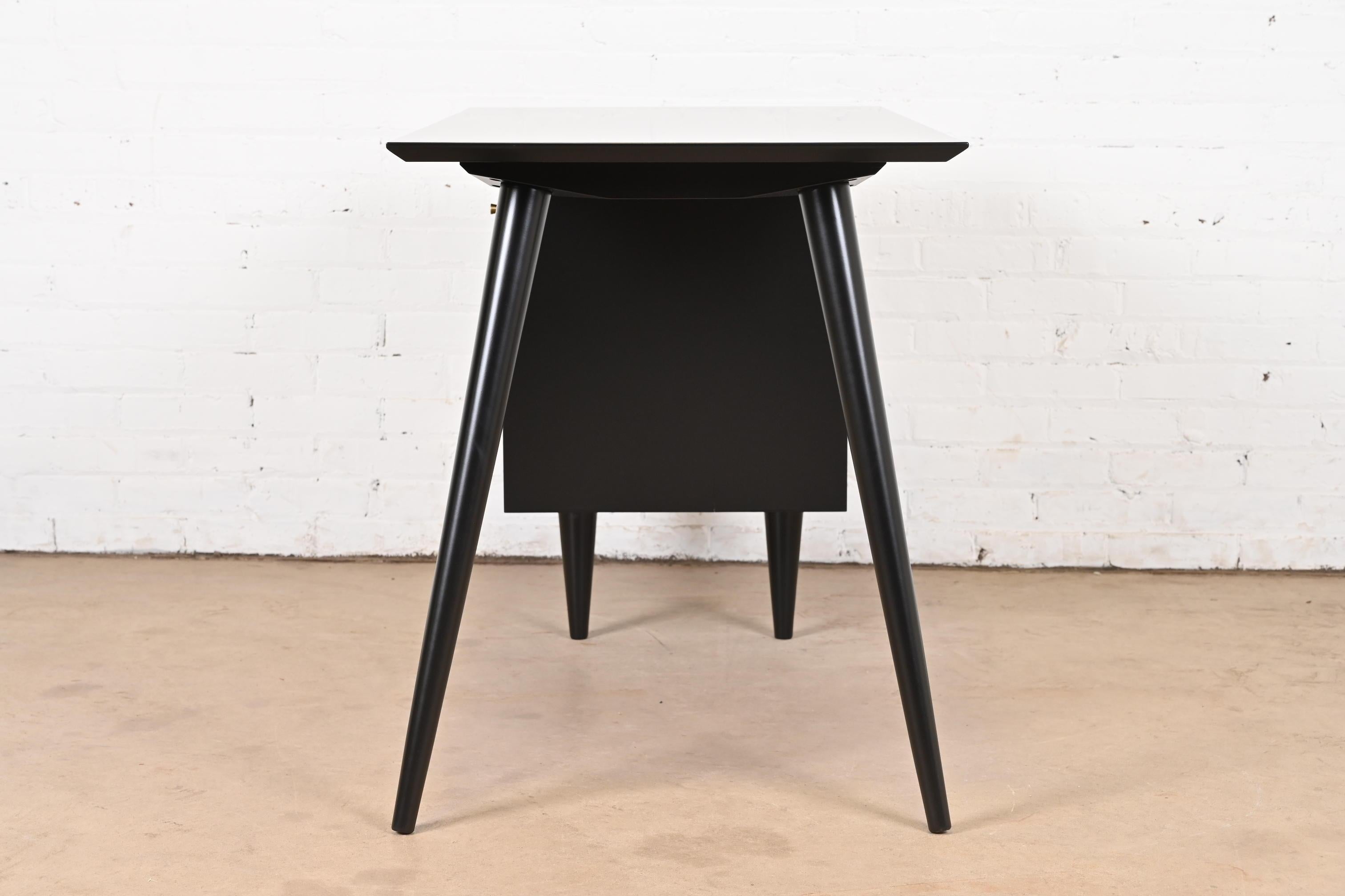 Paul McCobb Planner Group Mid-Century Modern Black Lacquered Writing Desk 7