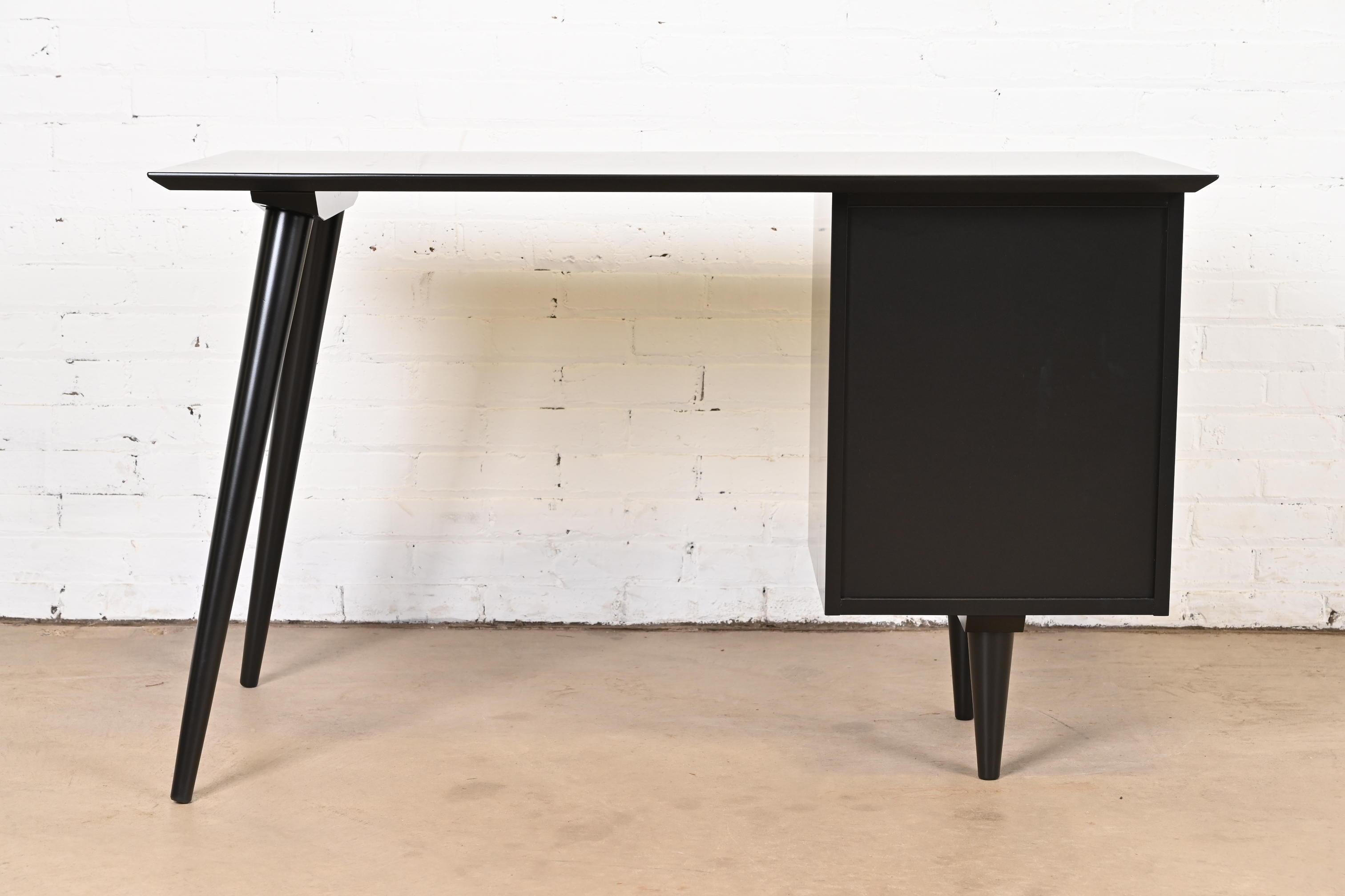 Paul McCobb Planner Group Mid-Century Modern Black Lacquered Writing Desk 8
