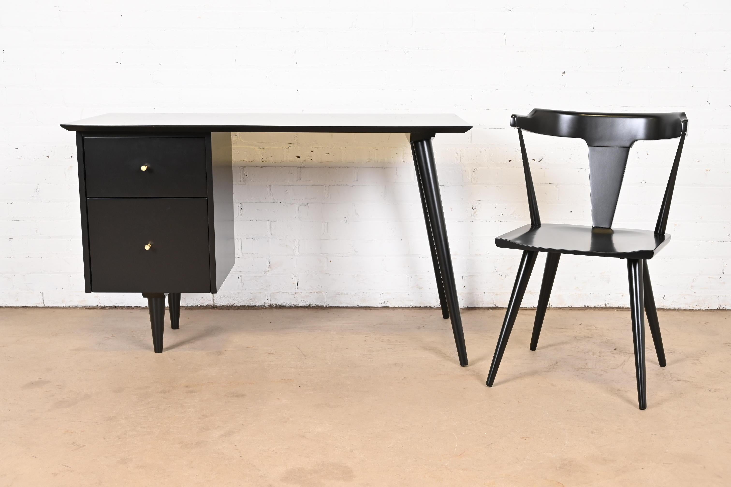 Paul McCobb Planner Group Mid-Century Modern Black Lacquered Writing Desk 9