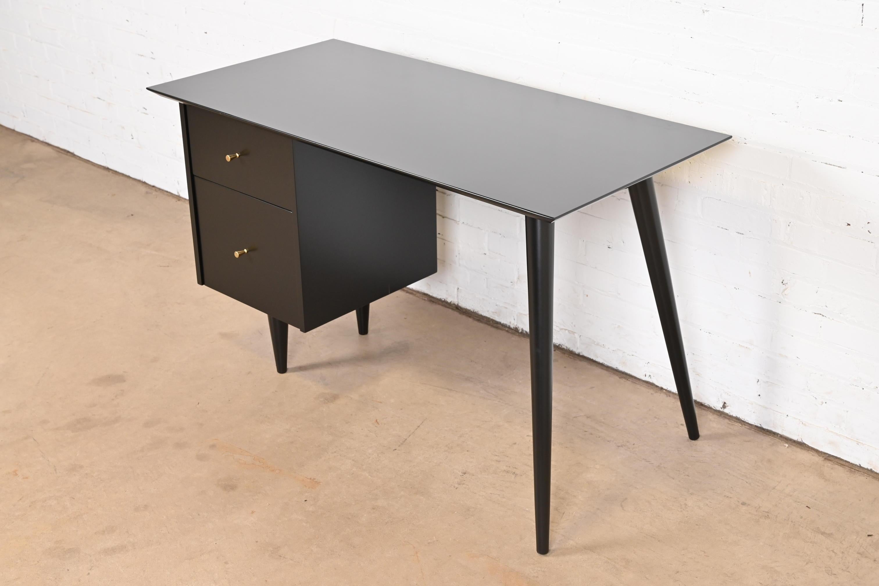 American Paul McCobb Planner Group Mid-Century Modern Black Lacquered Writing Desk