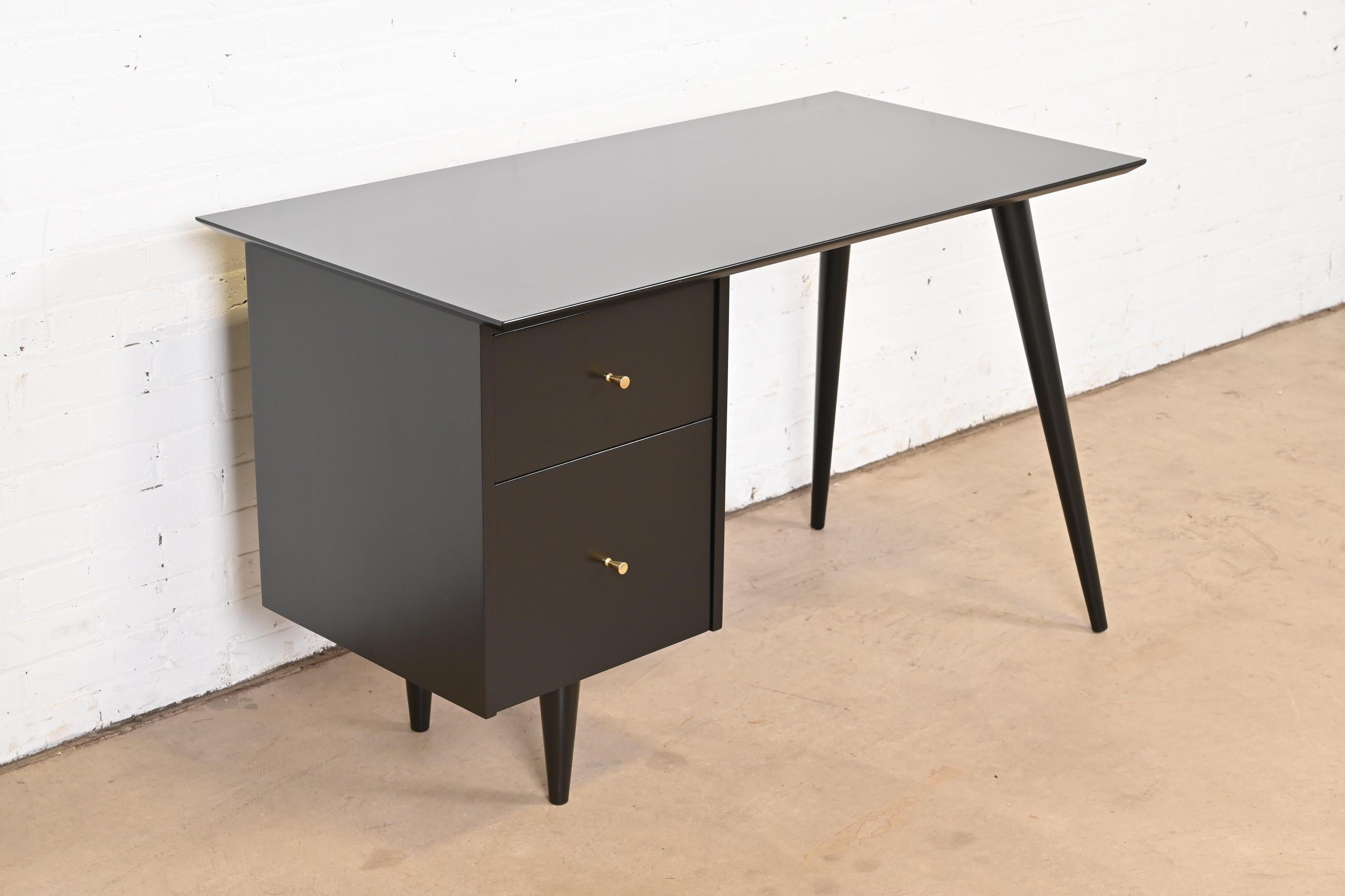 Mid-20th Century Paul McCobb Planner Group Mid-Century Modern Black Lacquered Writing Desk