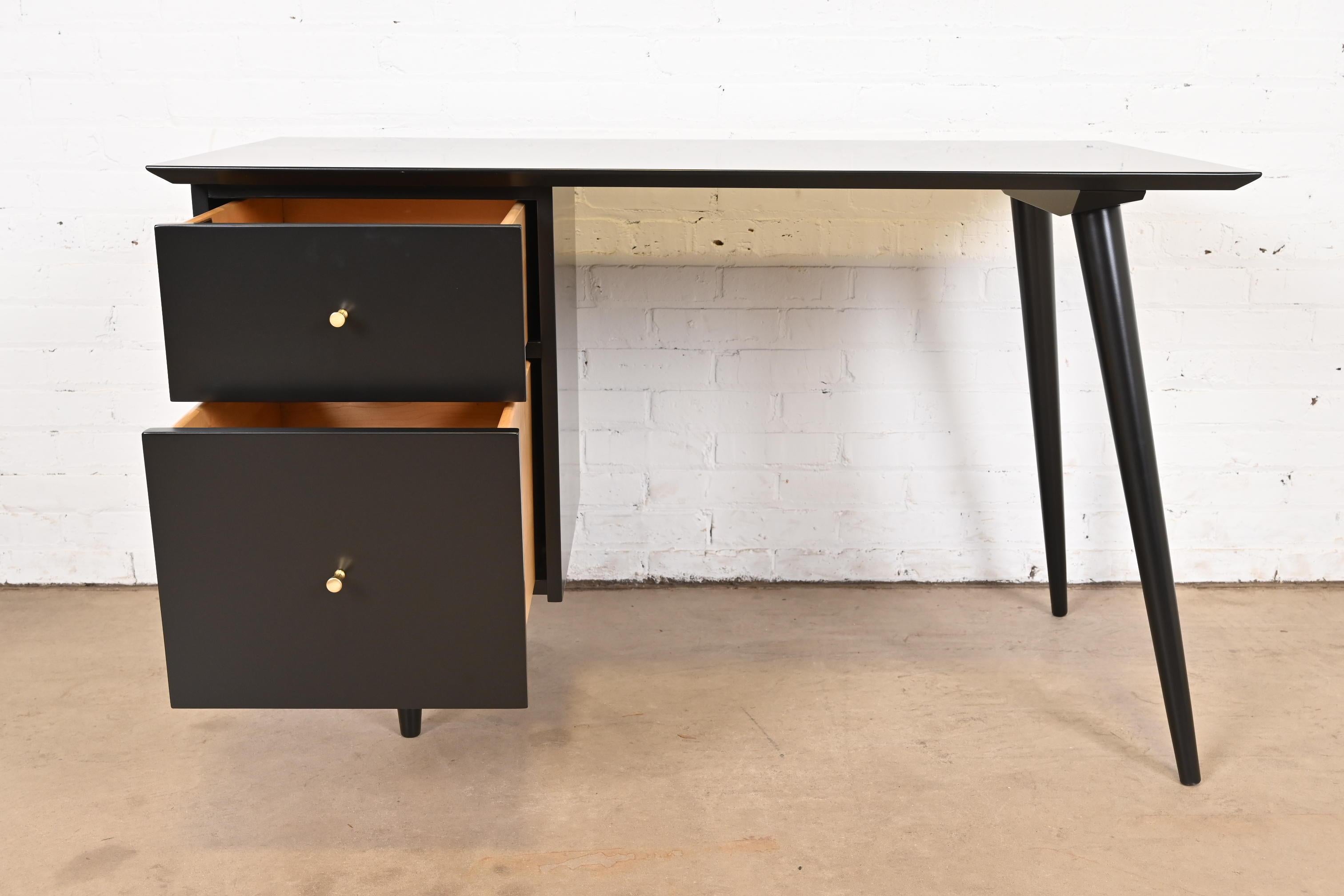 Paul McCobb Planner Group Mid-Century Modern Black Lacquered Writing Desk 1