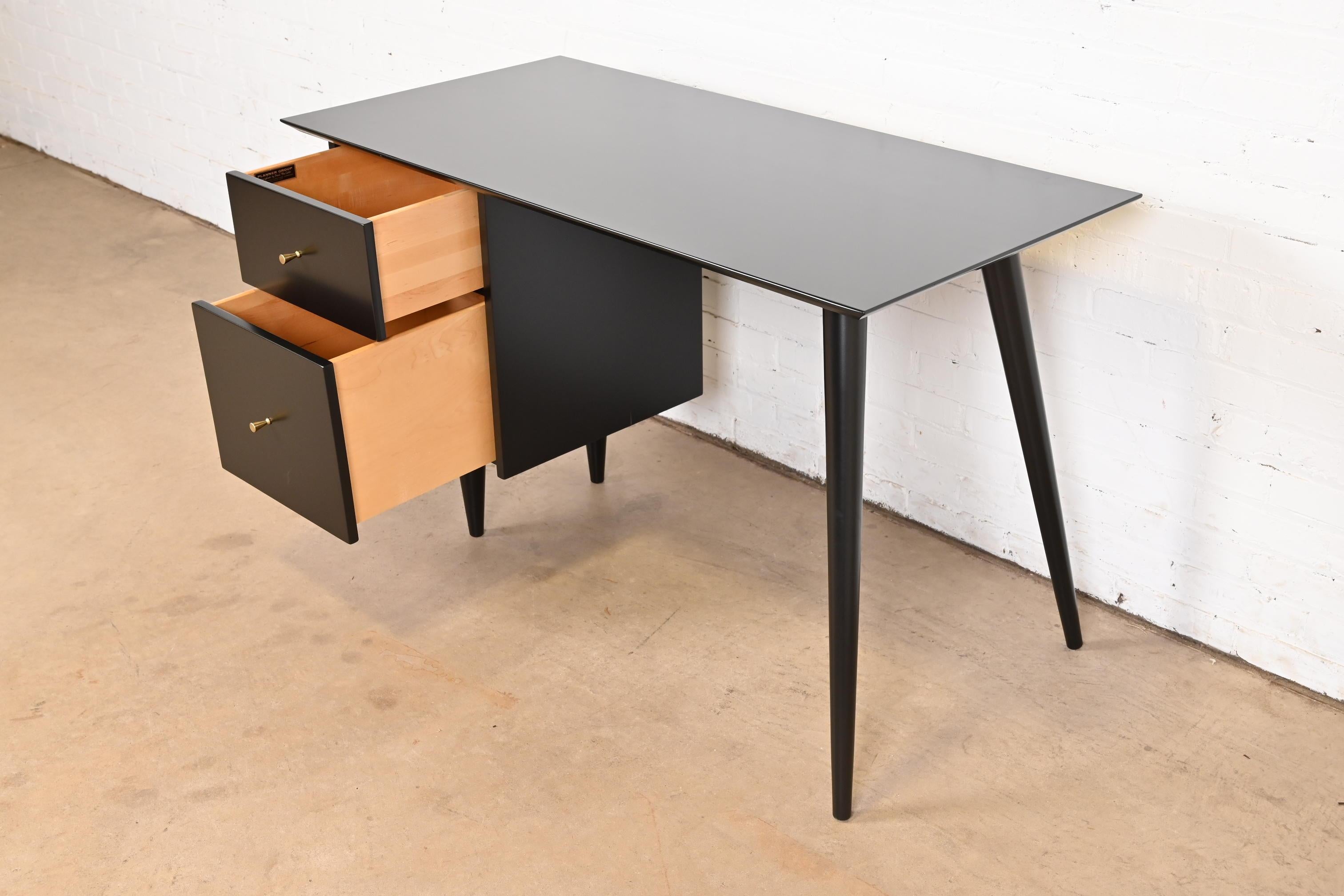 Paul McCobb Planner Group Mid-Century Modern Black Lacquered Writing Desk 2