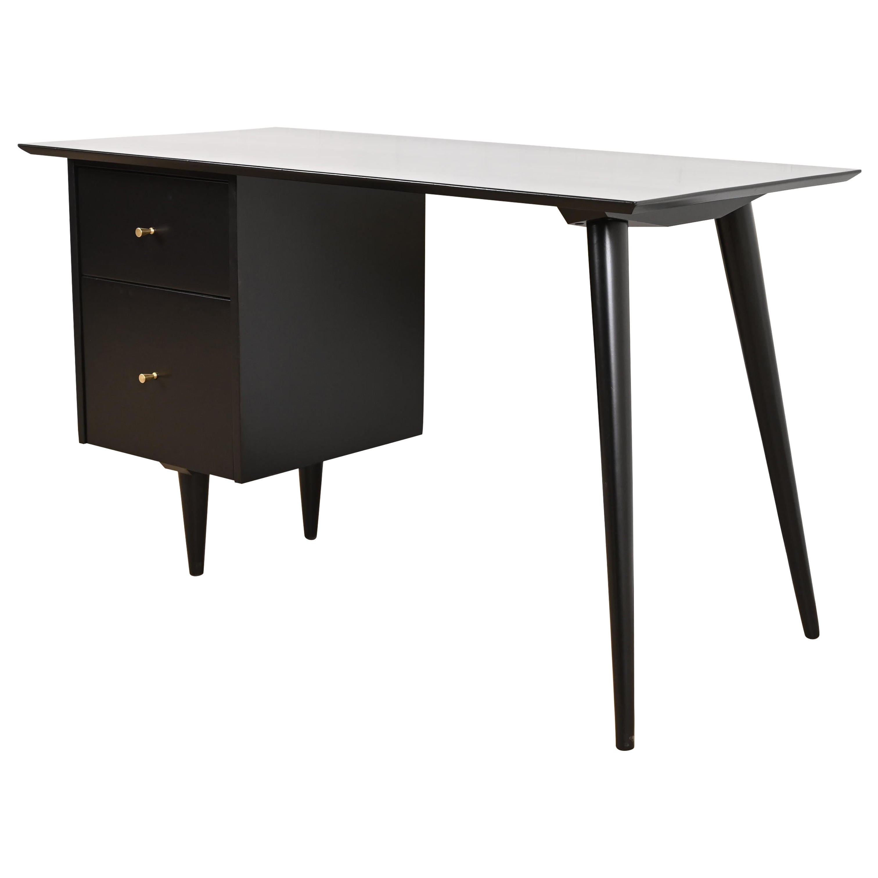 Paul McCobb Planner Group Mid-Century Modern Black Lacquered Writing Desk