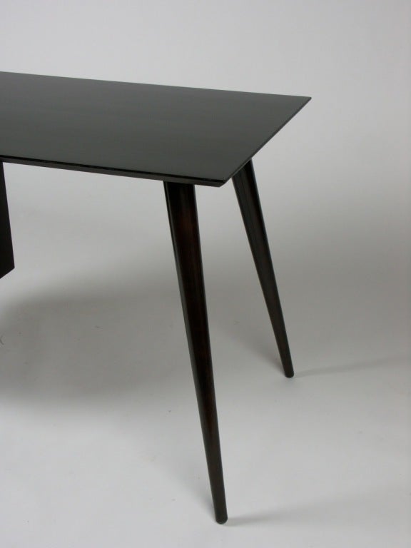 black mid century modern desk