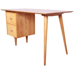 Paul McCobb Planner Group Mid-Century Modern Maple Desk, 1950s