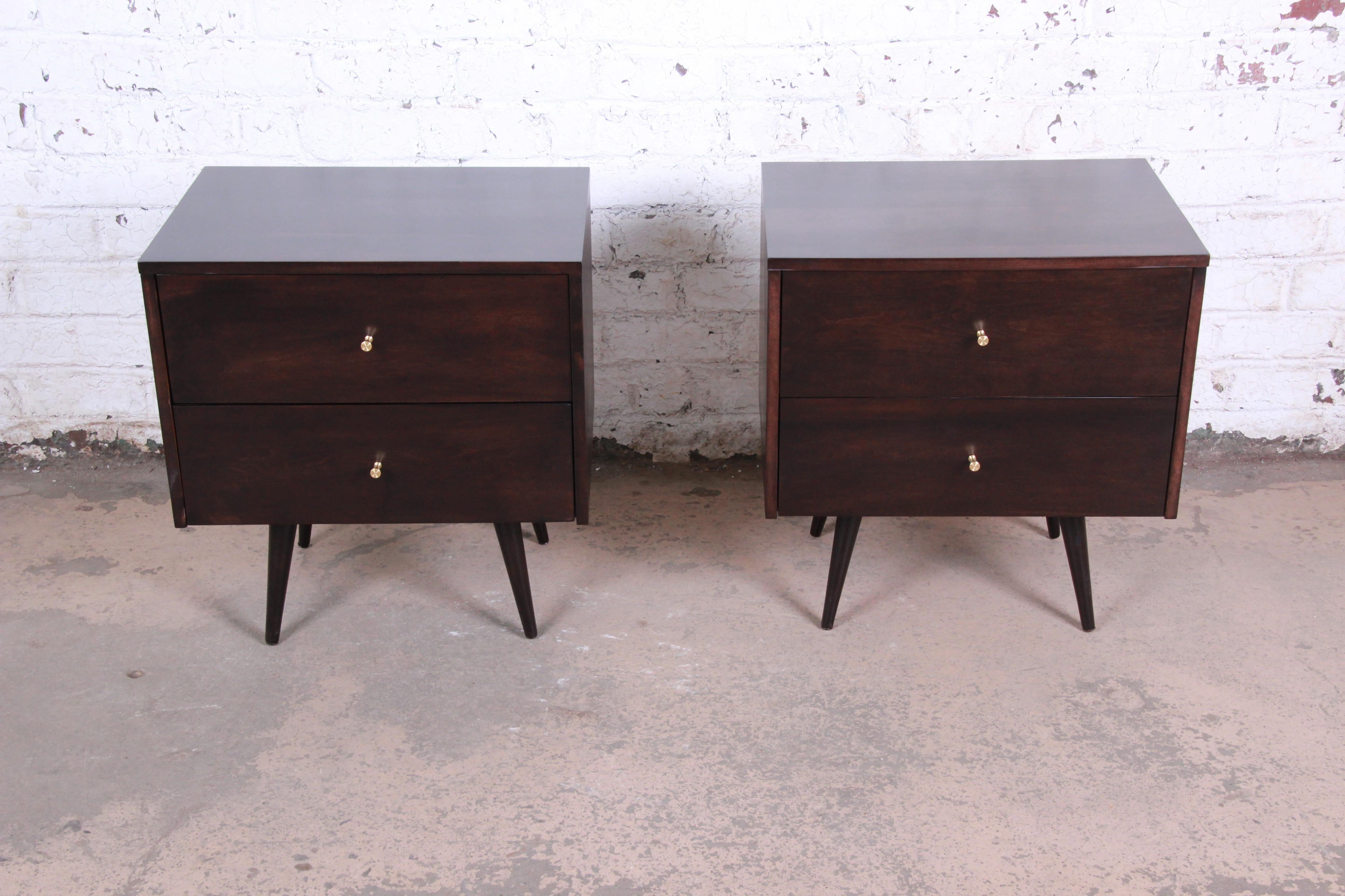 Paul McCobb Planner Group Mid-Century Modern Nightstands, Newly Refinished In Good Condition In South Bend, IN