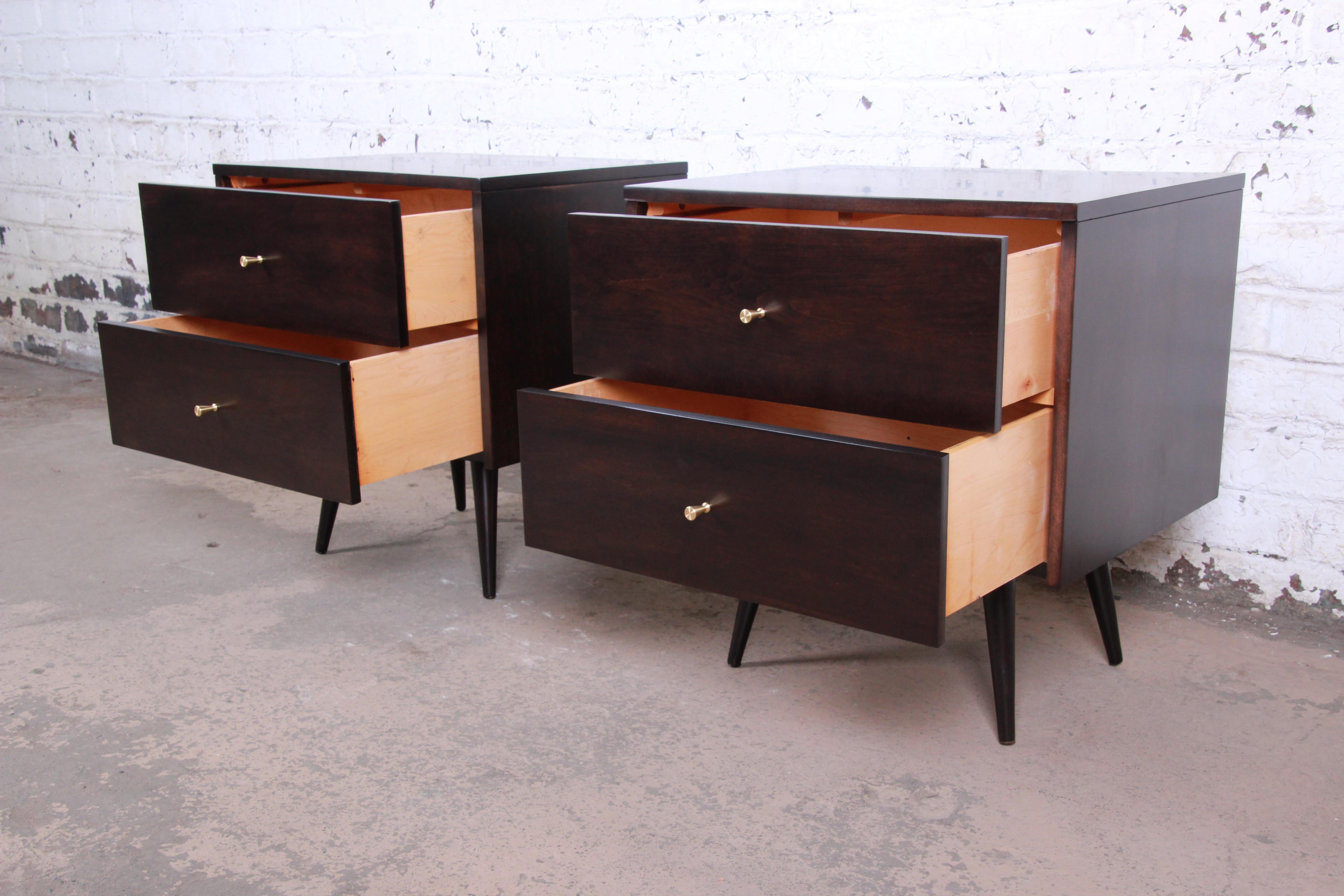 Mid-20th Century Paul McCobb Planner Group Mid-Century Modern Nightstands, Newly Refinished