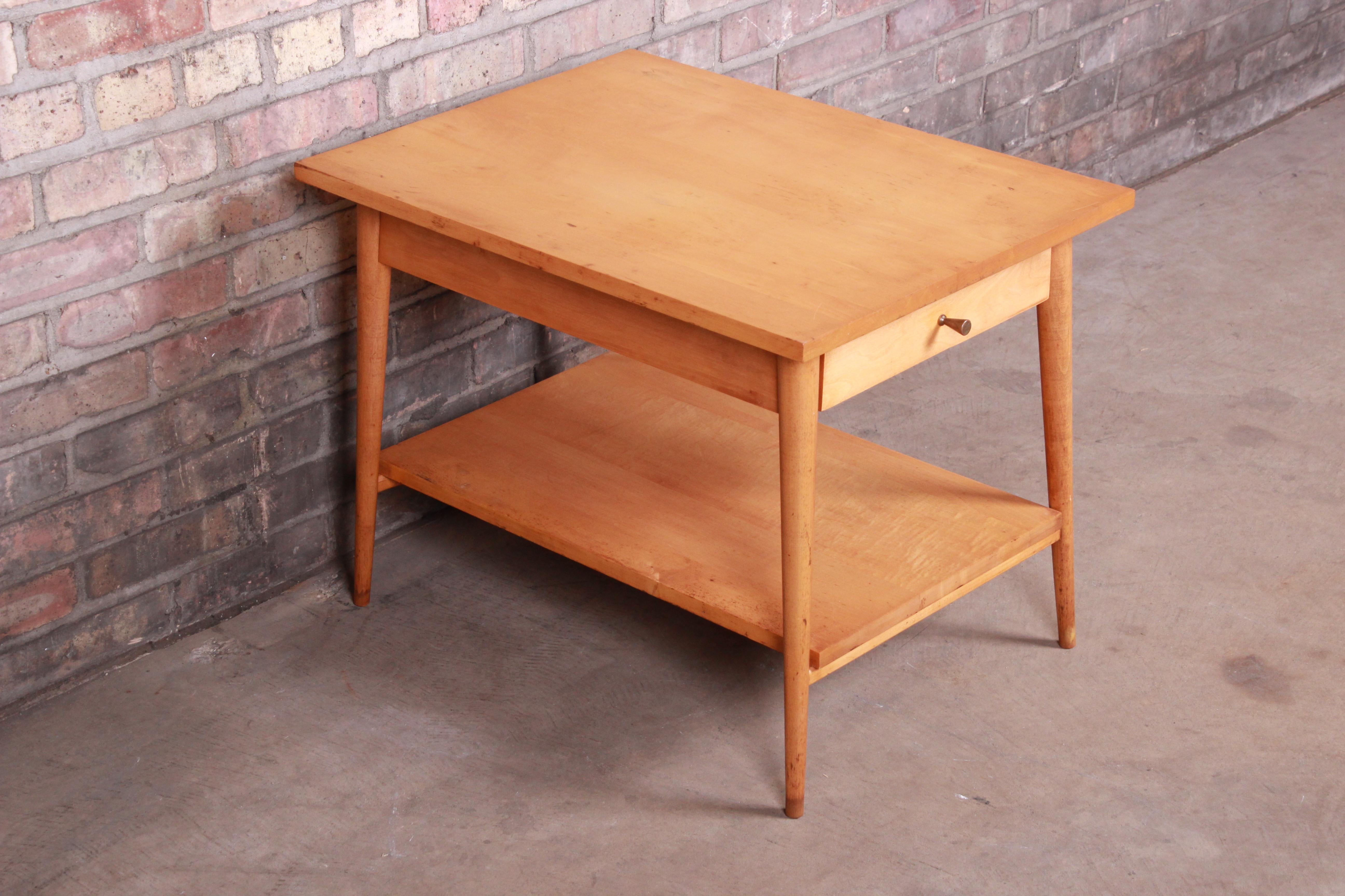 American Paul McCobb Planner Group Mid-Century Modern Solid Maple Nightstand, 1950s For Sale