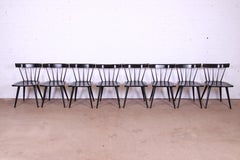 Paul McCobb Planner Group Mid-Century Modern Spindle Back Dining Chairs, Eight