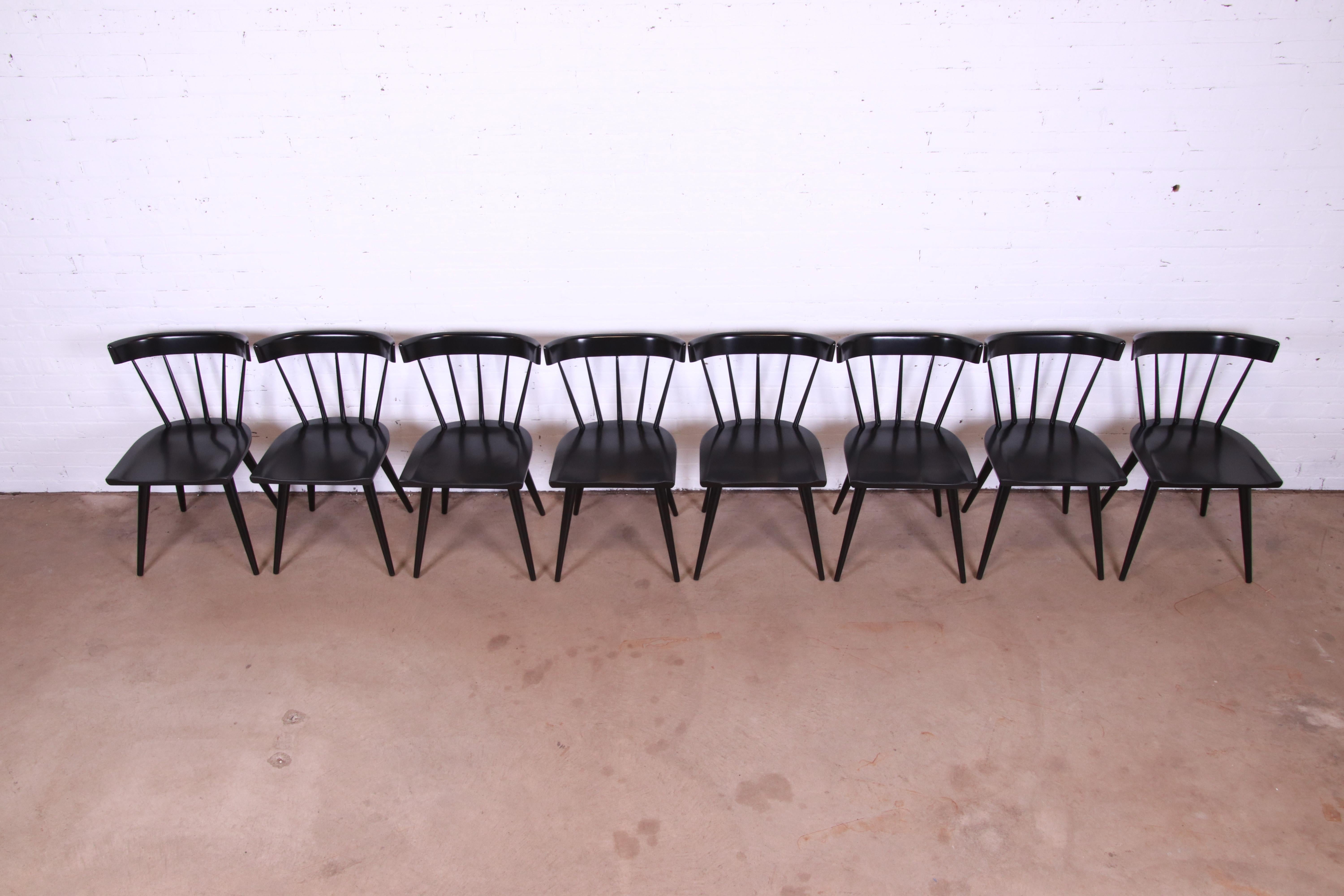 Paul McCobb Planner Group Chaises de salle à manger à dossier en fuseau, Modernes du milieu du siècle, Huit Bon état - En vente à South Bend, IN