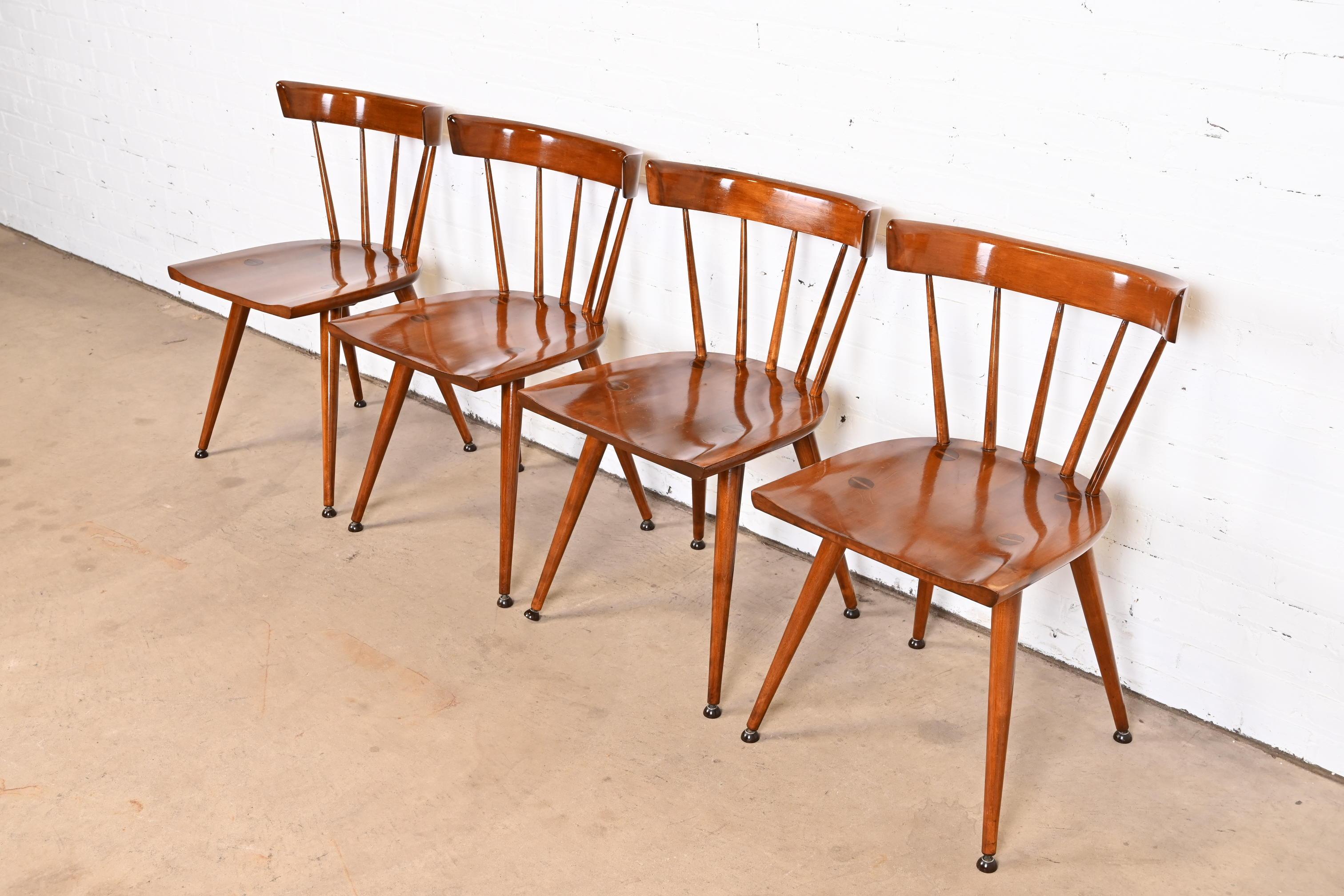 Paul McCobb Planner Group Mid-Century Modern Spindle Back Dining Chairs In Good Condition In South Bend, IN