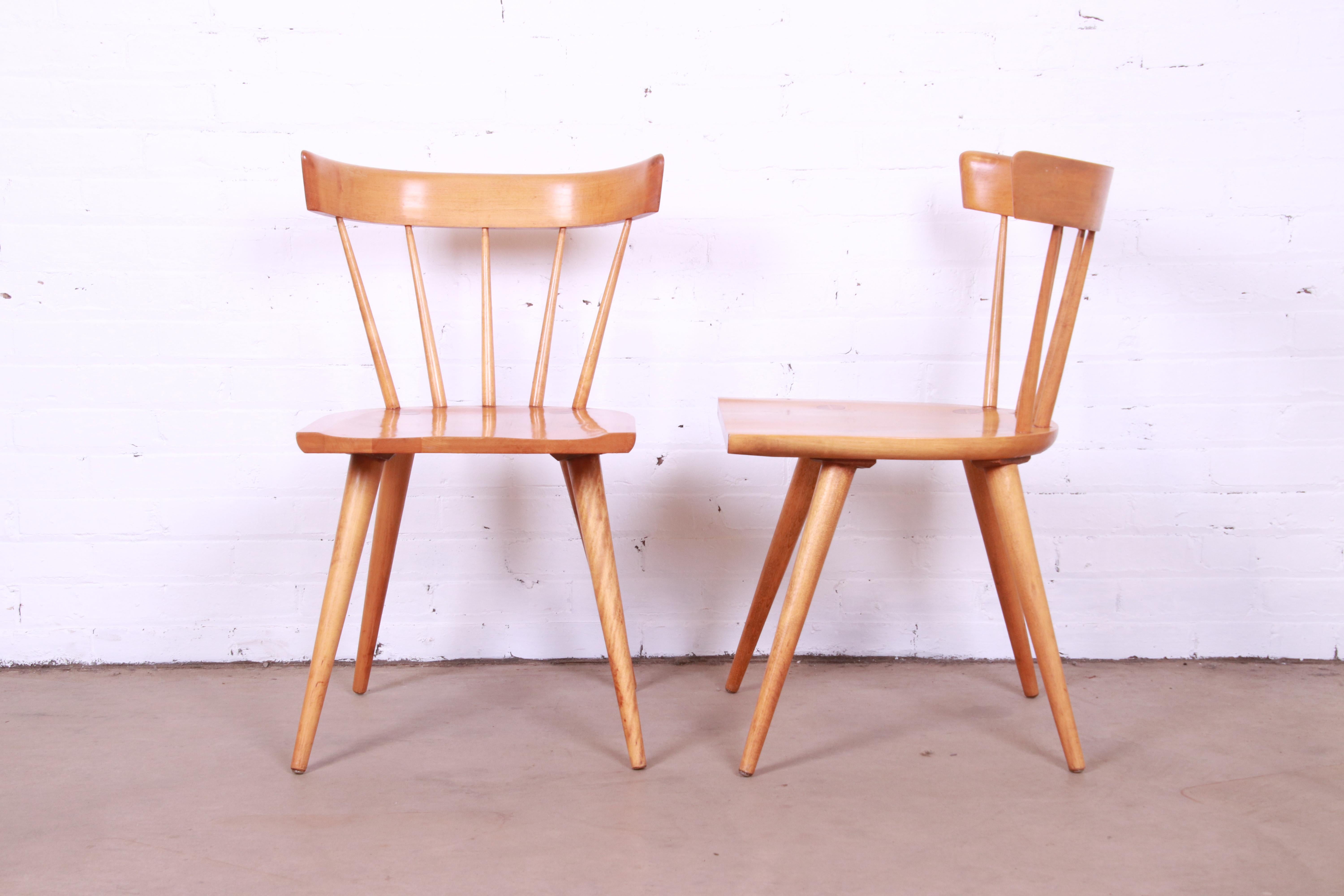 Paire de chaises de salle à manger à dossier en fuseau de Paul McCobb Planner Group, Mid-Century Modernity en vente 2