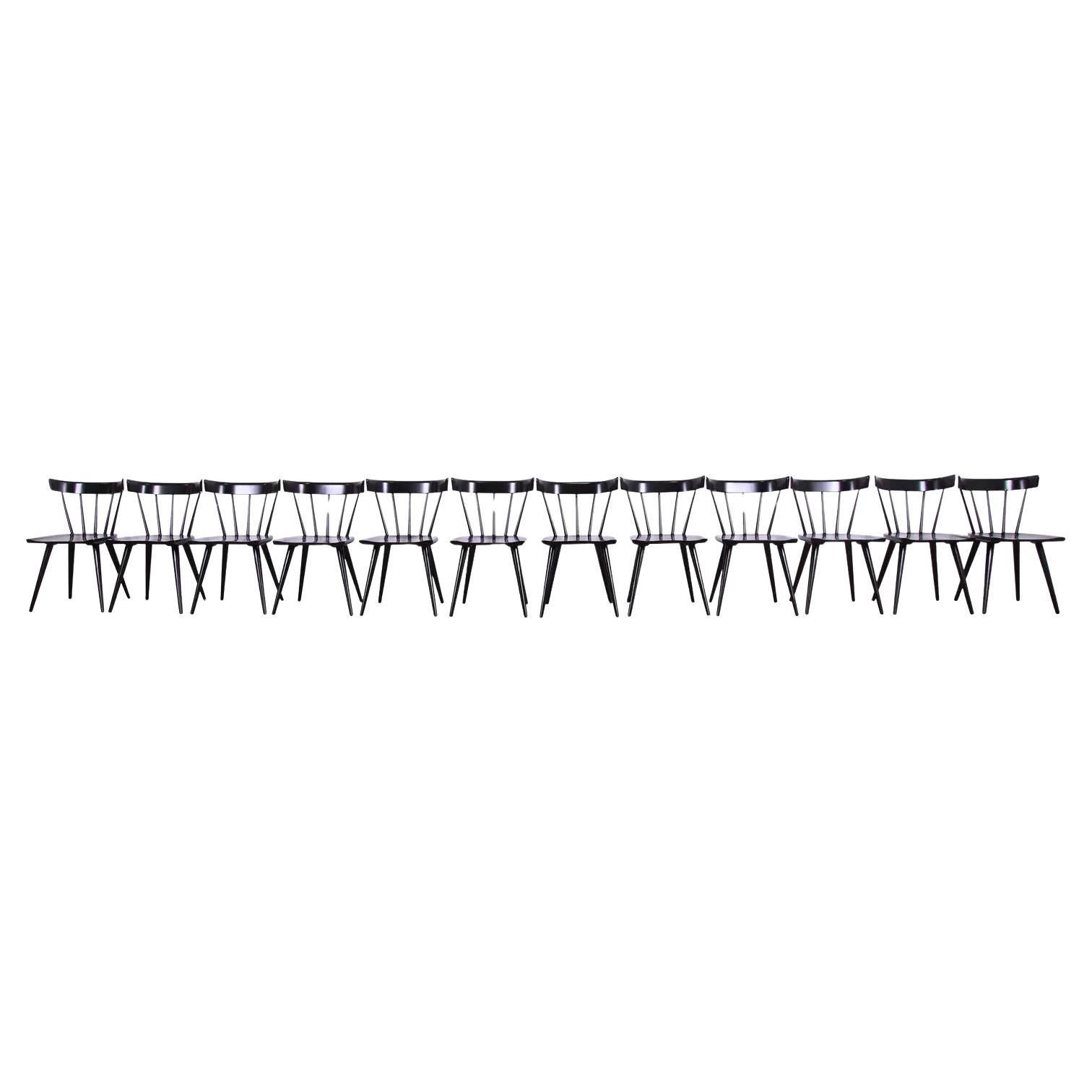 Paul McCobb Planner Group Mid-Century Modern Spindle Back Dining Chairs, Twelve