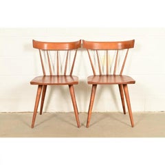 Paul McCobb Planner Group Mid-Century Modern Spindle Back Side Chairs, Pair