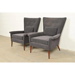 Paul McCobb Planner Group Mid-Century Modern Upholstered Lounge Chairs, Pair