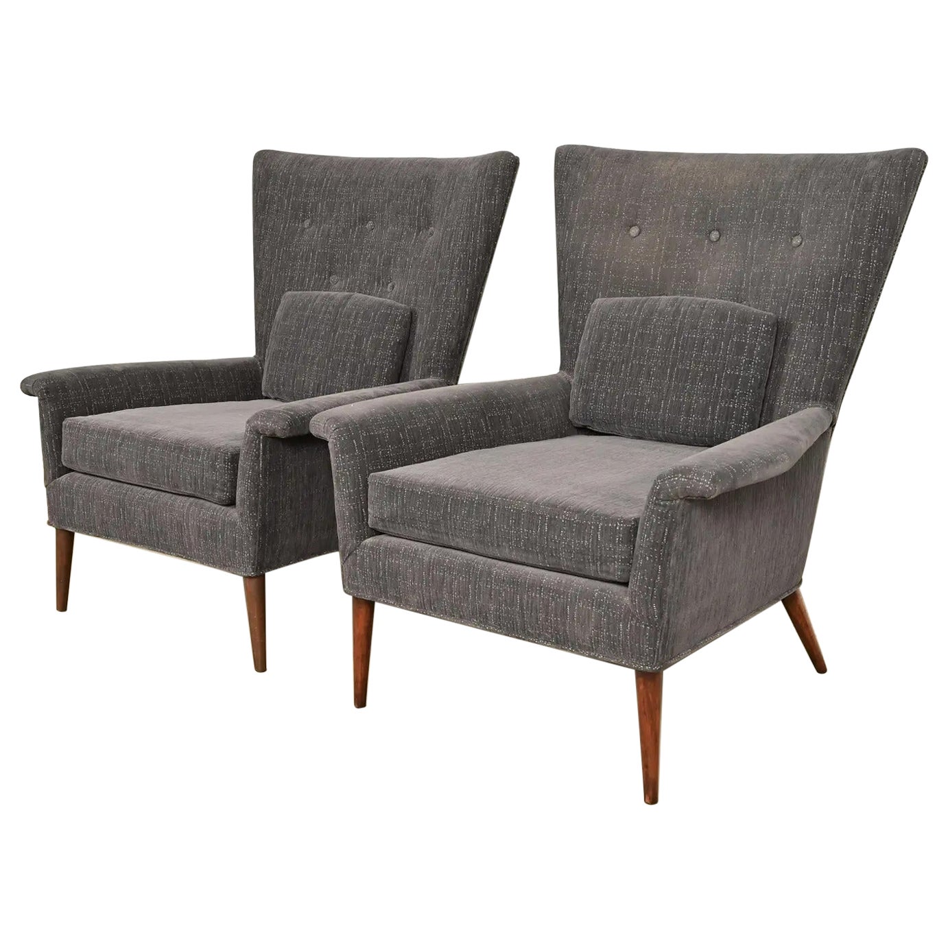 Paul McCobb Planner Group Mid-Century Modern Upholstered Lounge Chairs, Pair For Sale