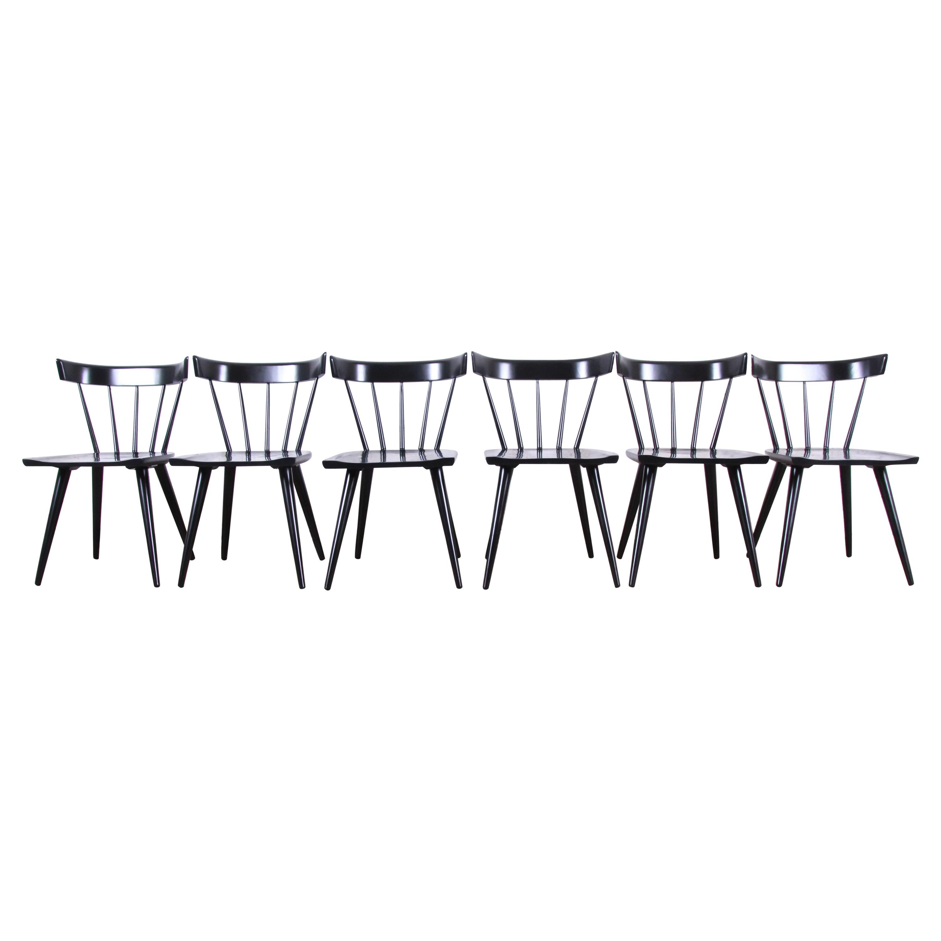 Paul McCobb Planner Group Midcentury Spindle Back Dining Chairs, Set of Six