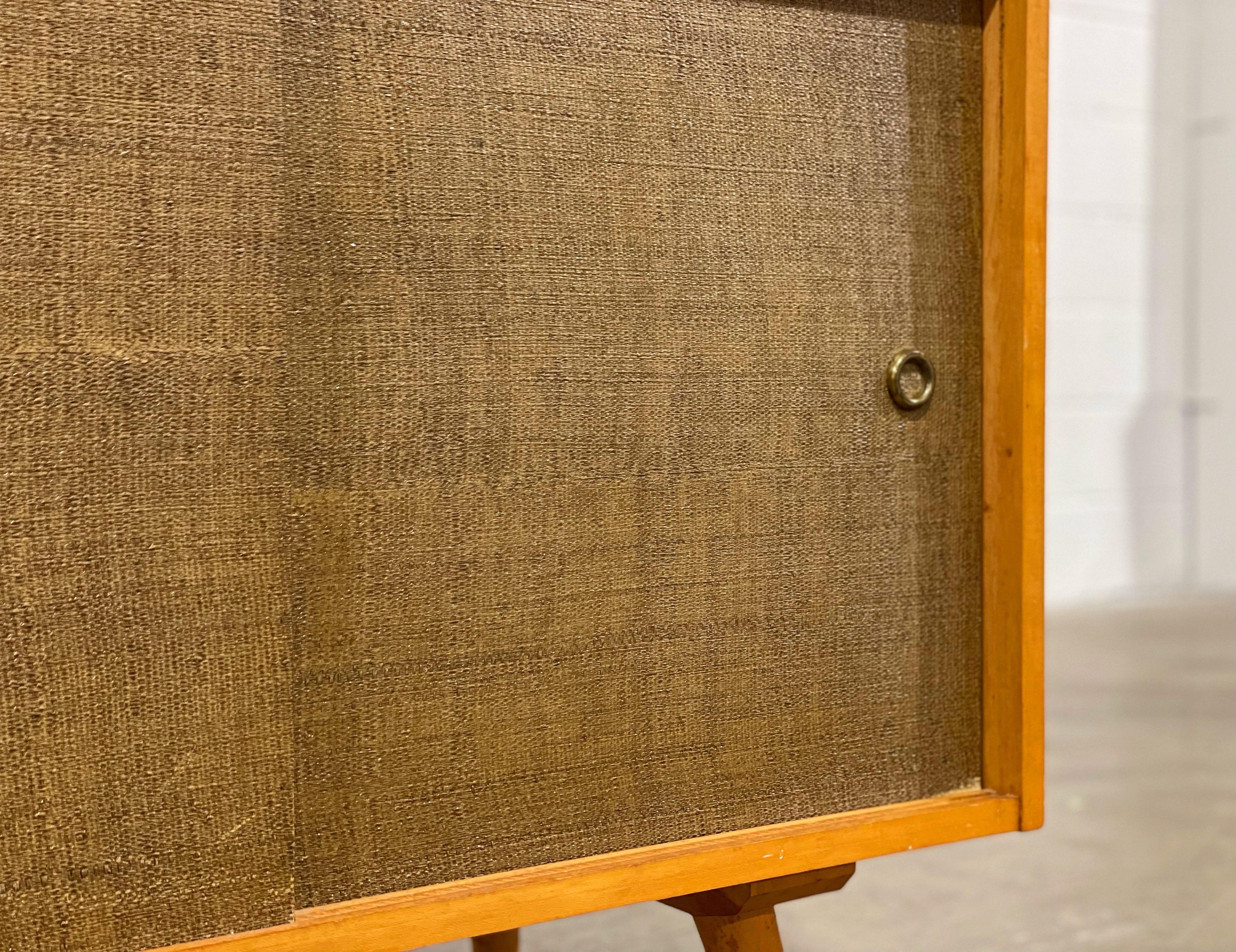 Paul McCobb Planner Group Midcentury Modern Secretary Desk with Grasscloth Doors 3