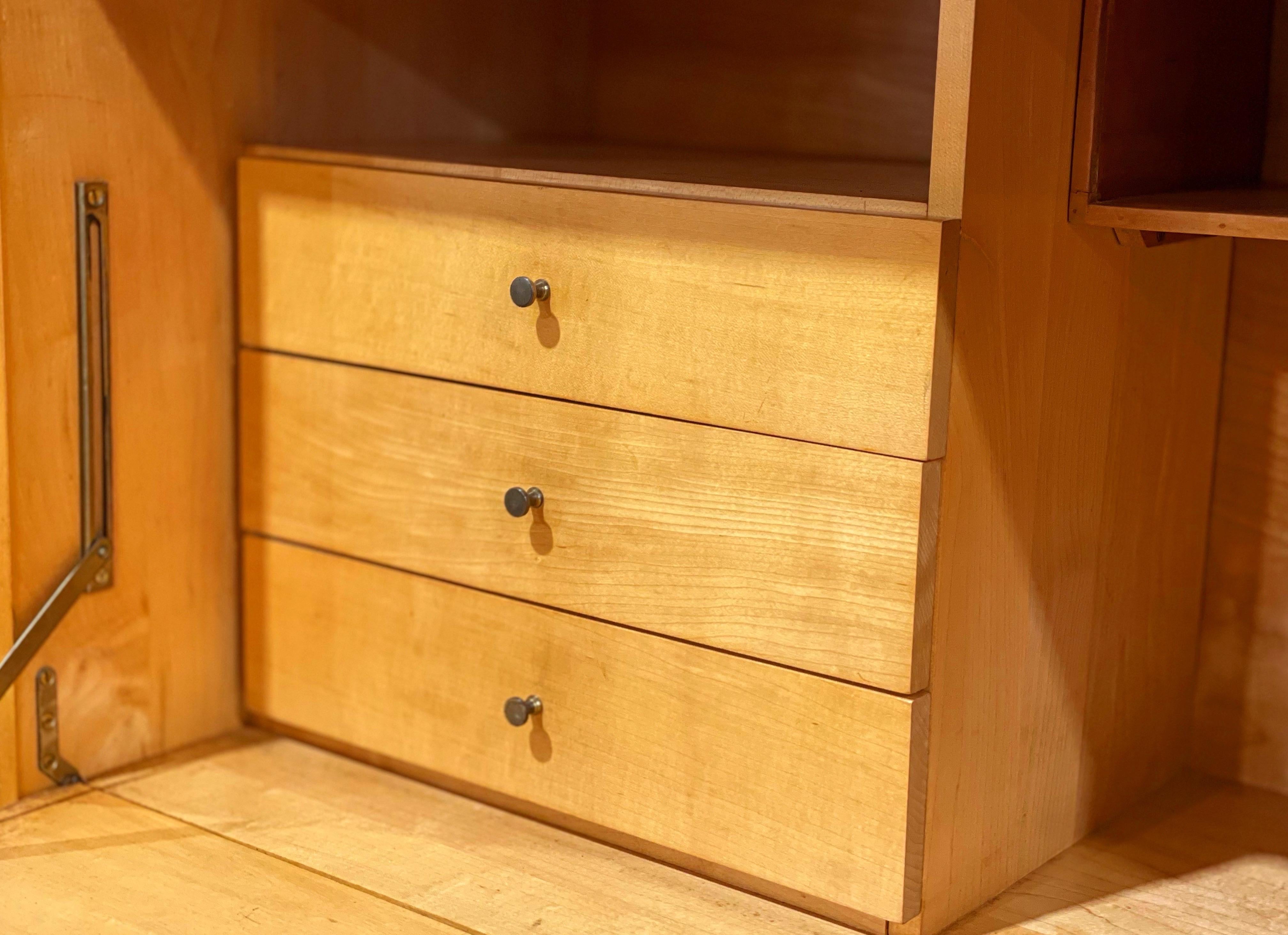 Mid-20th Century Paul McCobb Planner Group Midcentury Modern Secretary Desk with Grasscloth Doors