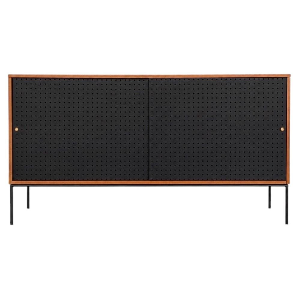 Paul McCobb Planner Group - Model 1514 Iron Base Credenza - Black Sliding Doors
