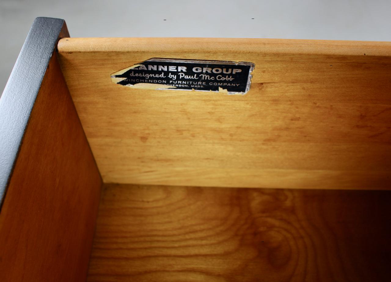 Paul McCobb Planner Group Model 1560 Black Double Drawer Desk, 1950's 7