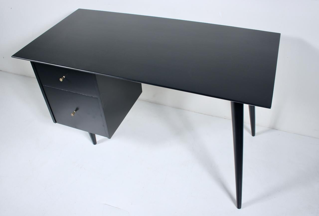 Paul McCobb Planner Group Model 1560 Black Double Drawer Desk, 1950's 13