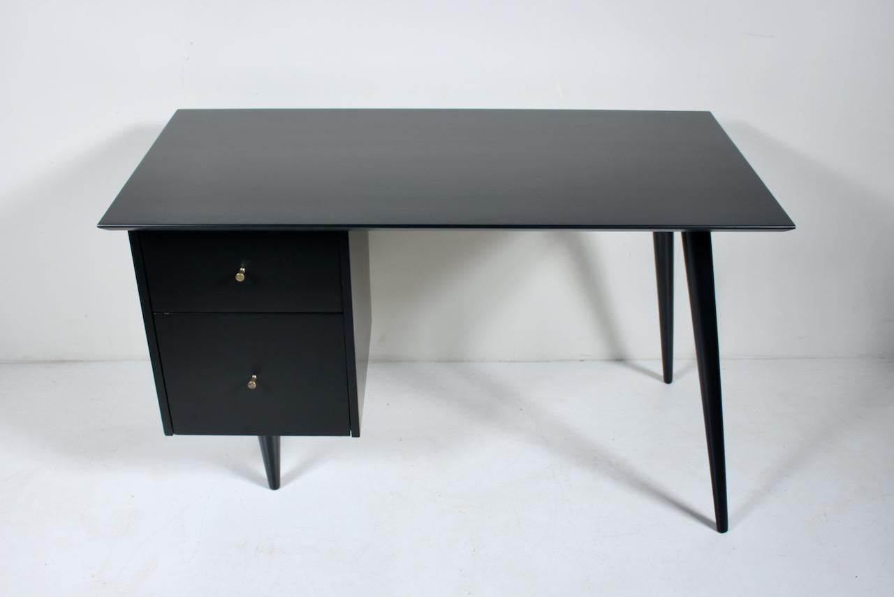 Mid-Century Modern Paul McCobb Planner Group Model 1560 Black Double Drawer Desk, 1950's