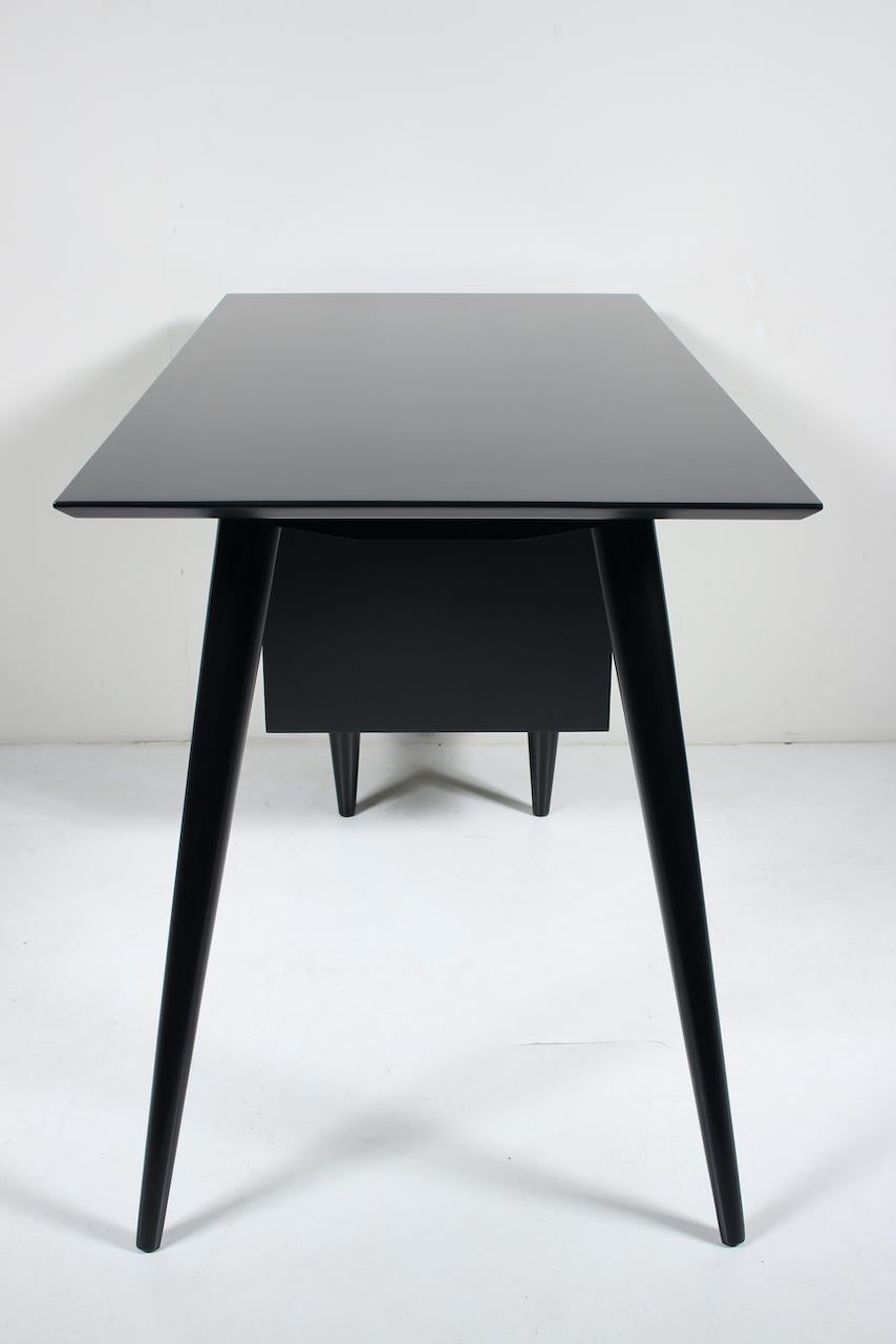 Metal Paul McCobb Planner Group Model 1560 Black Double Drawer Desk, 1950's