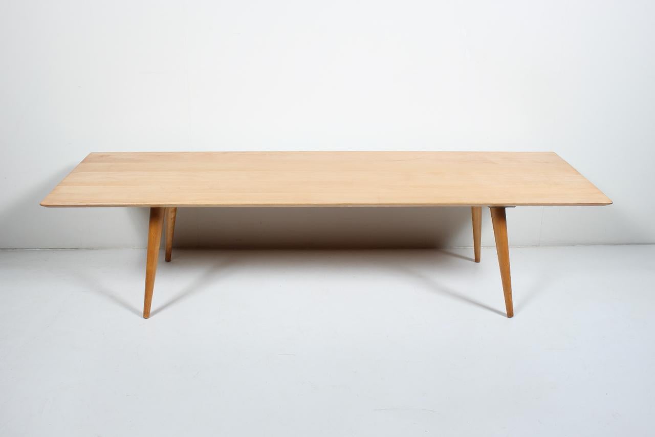 Lacquered Paul McCobb Planner Group Natural Finish Maple Bench, Coffee Table, 1950's For Sale
