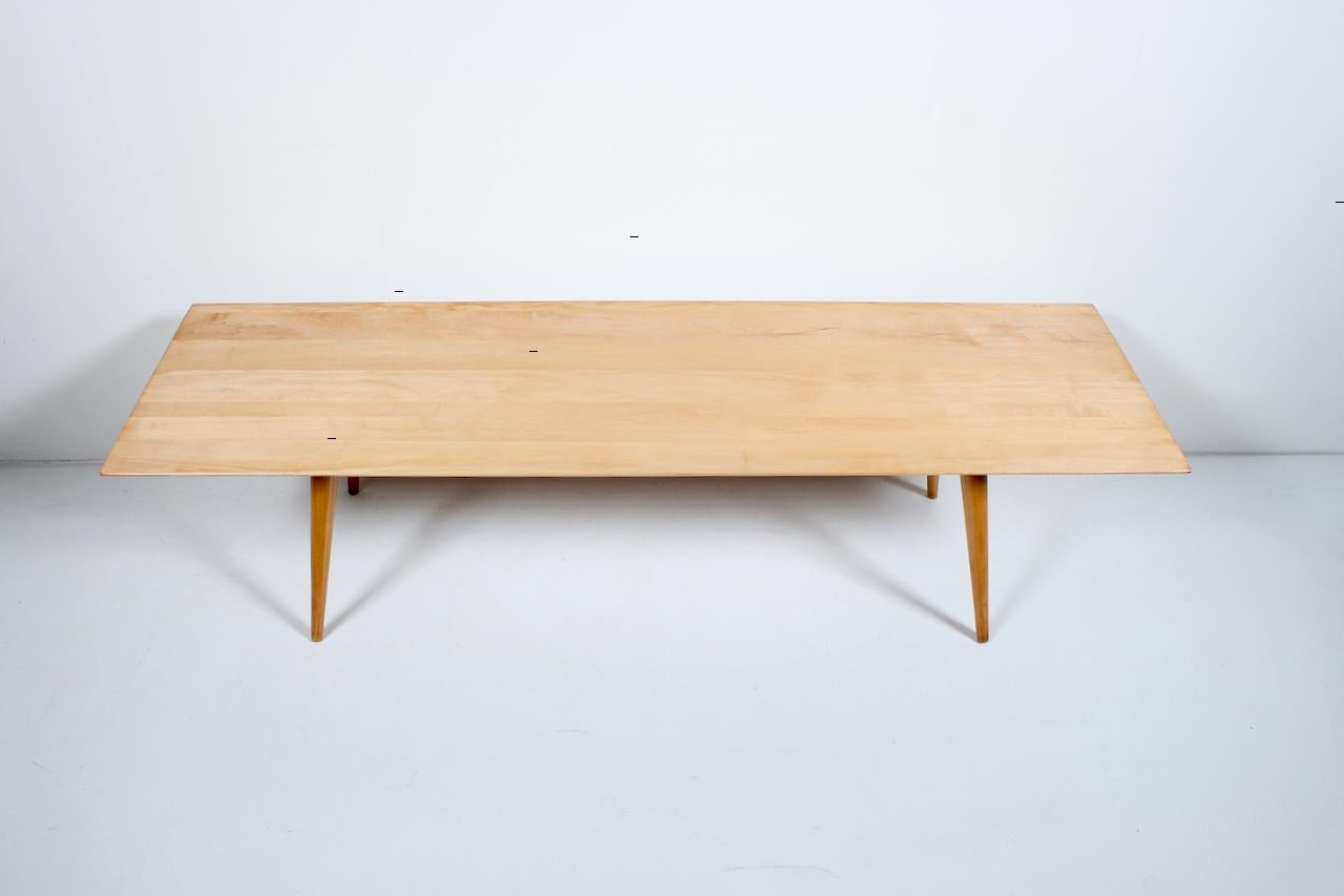 Paul McCobb Planner Group Natural Finish Maple Bench, Coffee Table, 1950's In Good Condition For Sale In Bainbridge, NY