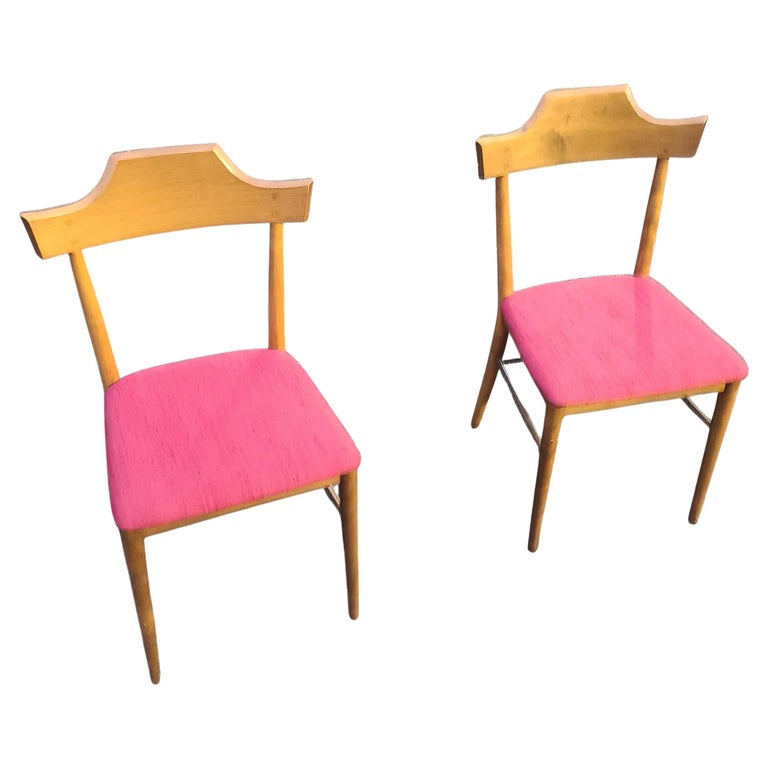 Please message us for a cost effective shipping quote to your location.

Pair Paul McCobb dining chairs.
Both chairs have full labels.
