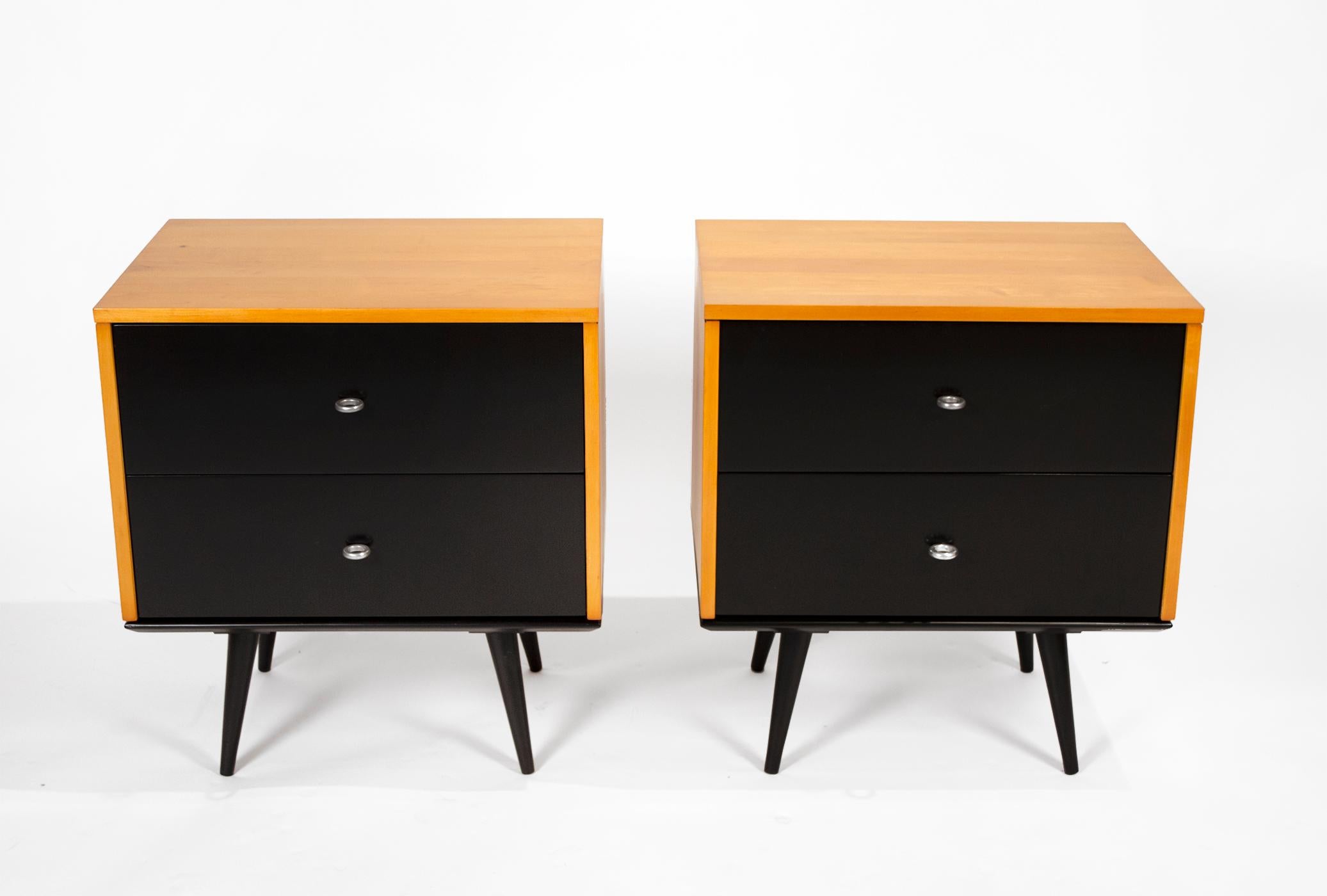 Mid-Century Modern Paul McCobb Planner Group Series Solid Maple Nightstands for Winchendon