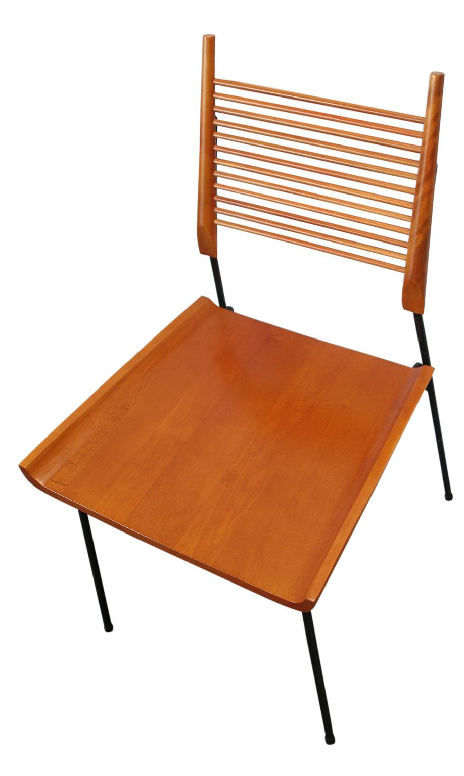 20th Century Paul McCobb Planner Group Shovel Chairs #1533 Maple Iron