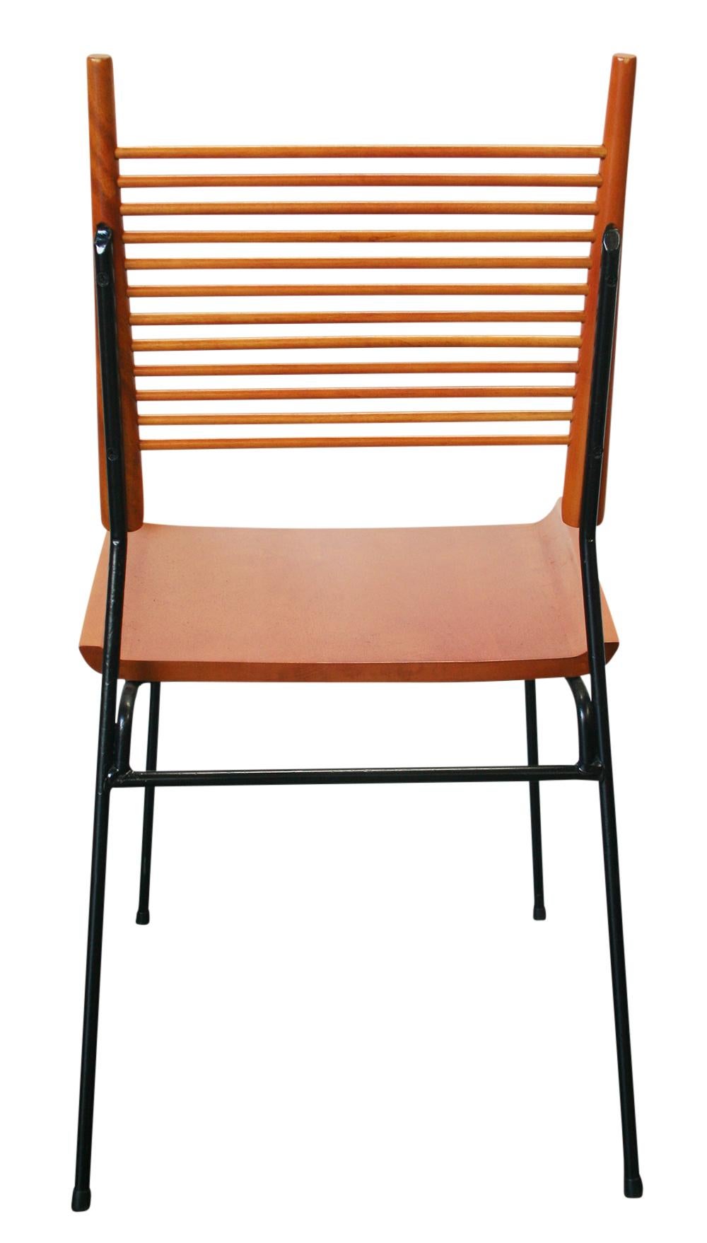 Mid-Century Modern Paul McCobb Planner Group Shovel Chairs #1533 Maple Iron Set of 4
