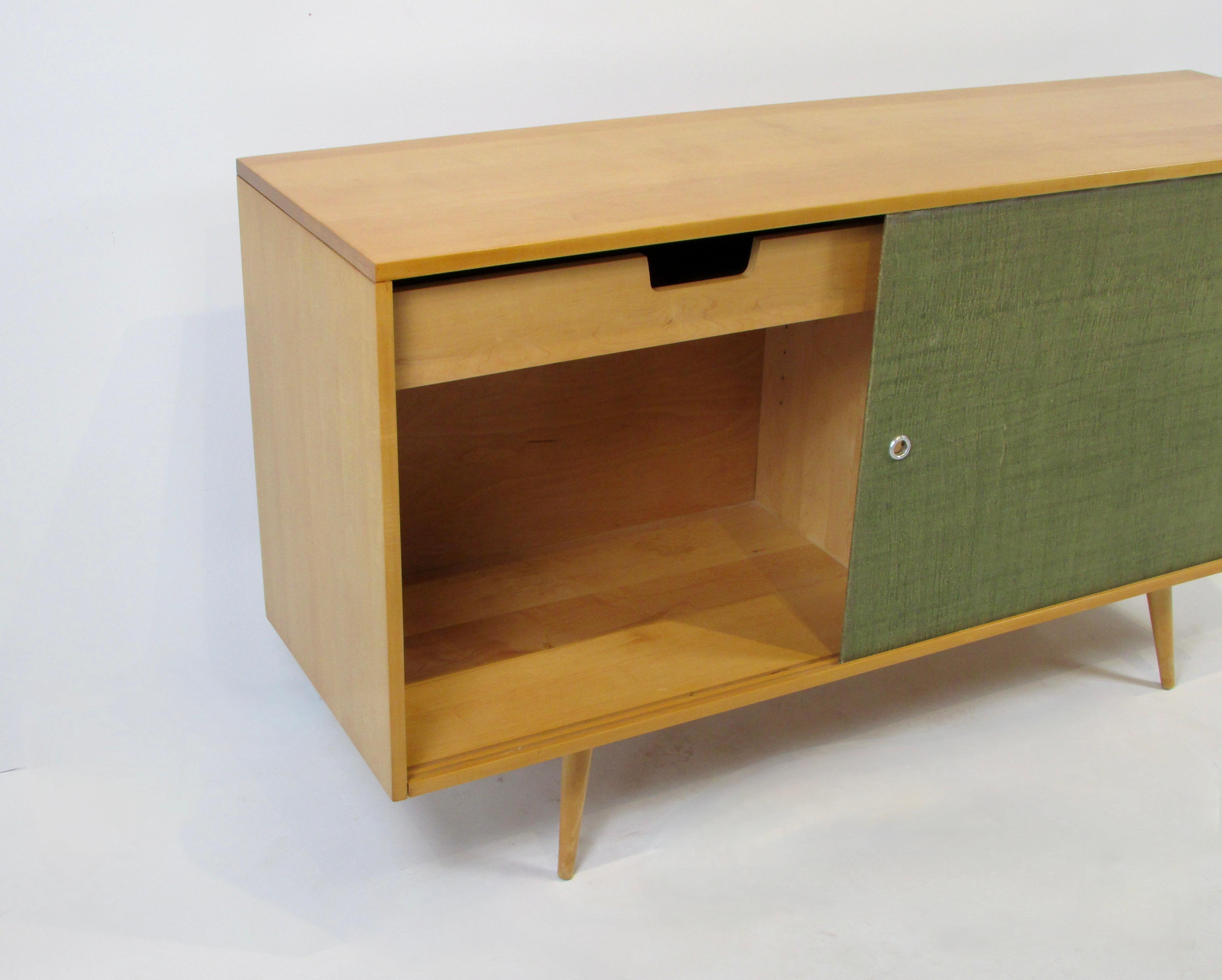 20th Century Paul McCobb Planner Group Sliding Door Credenza with Early Branded Signature